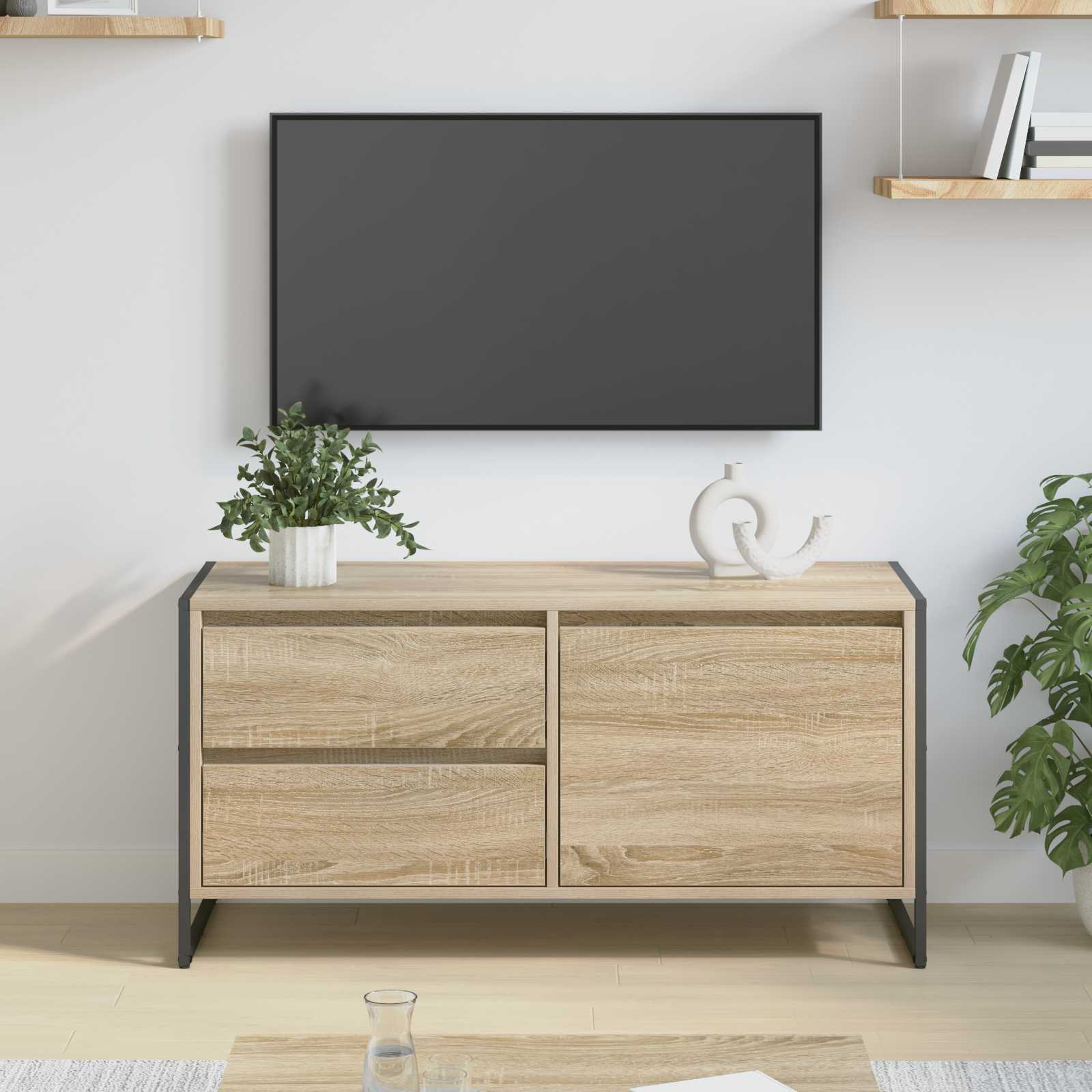 vidaXL Meuble TV Sonoma 100 x 36 x 49.5 cm Bois d'ingénierie