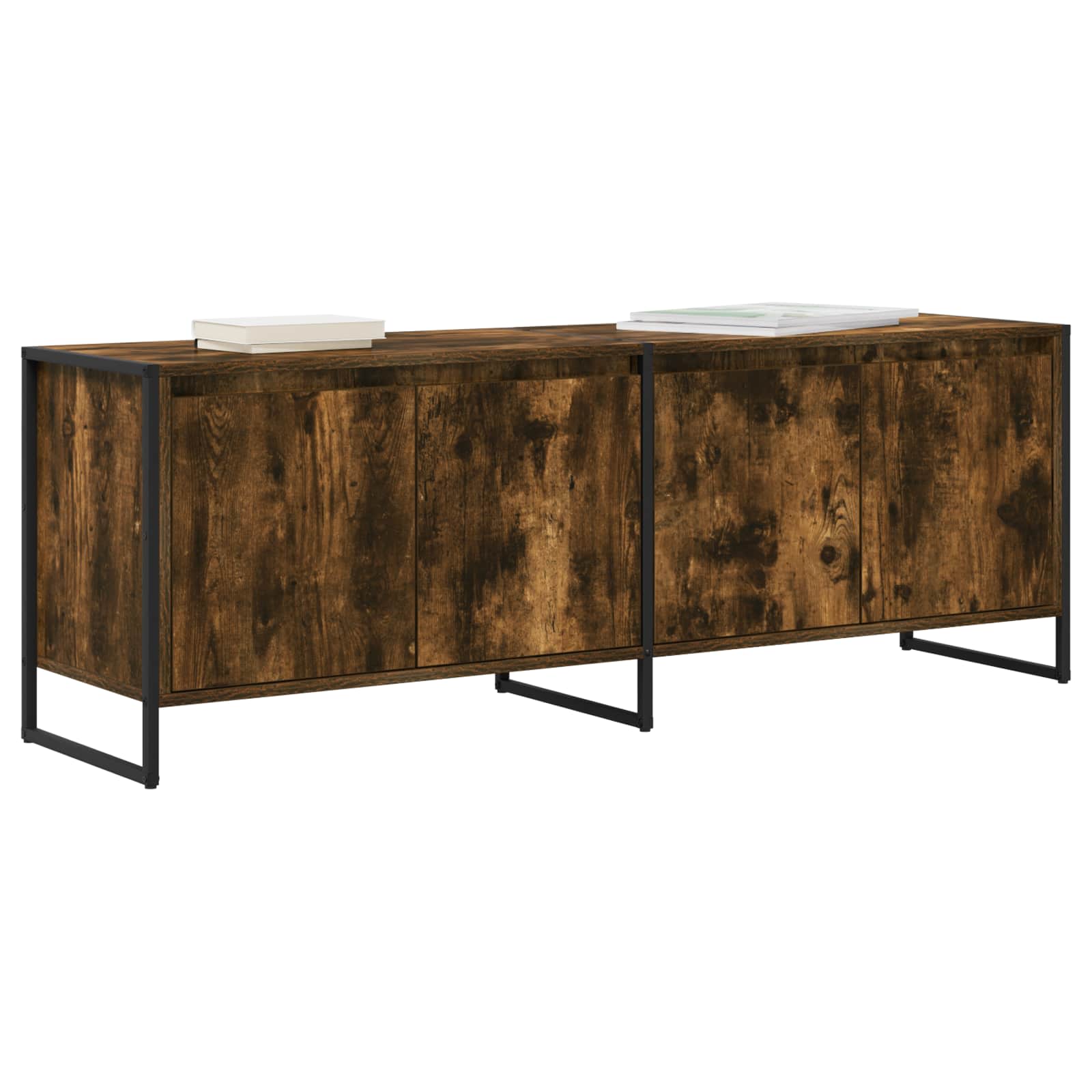 vidaXL Gabinete de TV Roble Humo 140 x 36 x 49.5 cm - Image 3