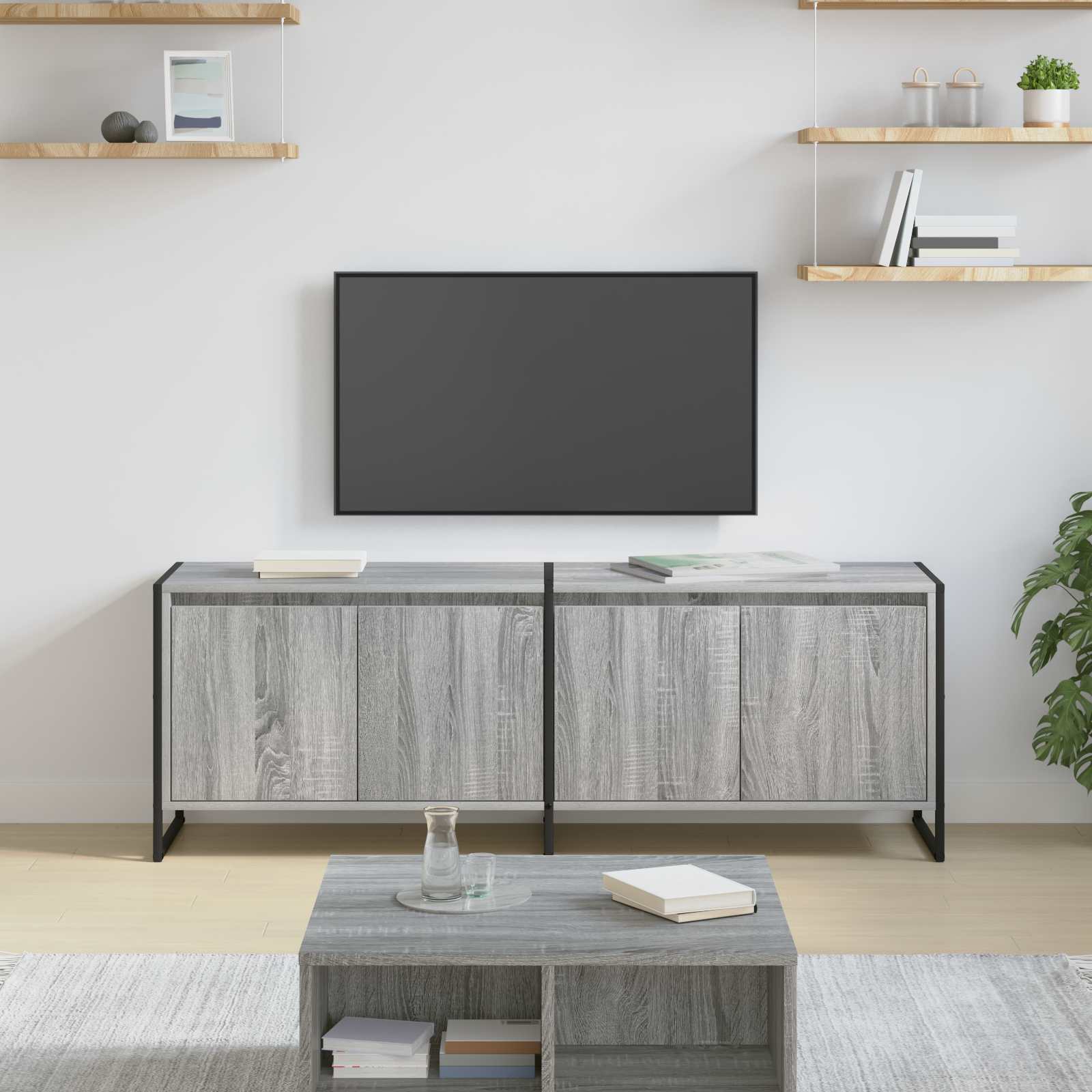 vidaXL Gabinete de TV Gris Sonoma 140 x 36 x 49.5 cm
