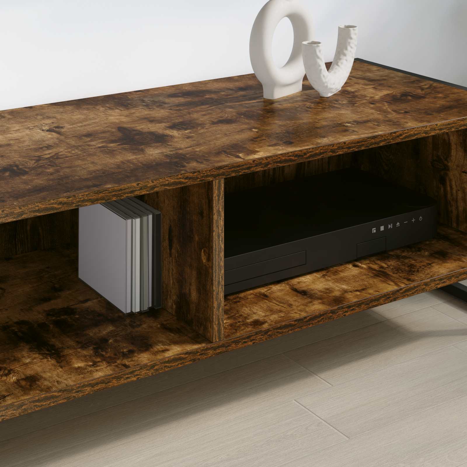 vidaXL Gabinete de TV Roble Humo 100 x 36.5 x 30.5 cm - Image 4
