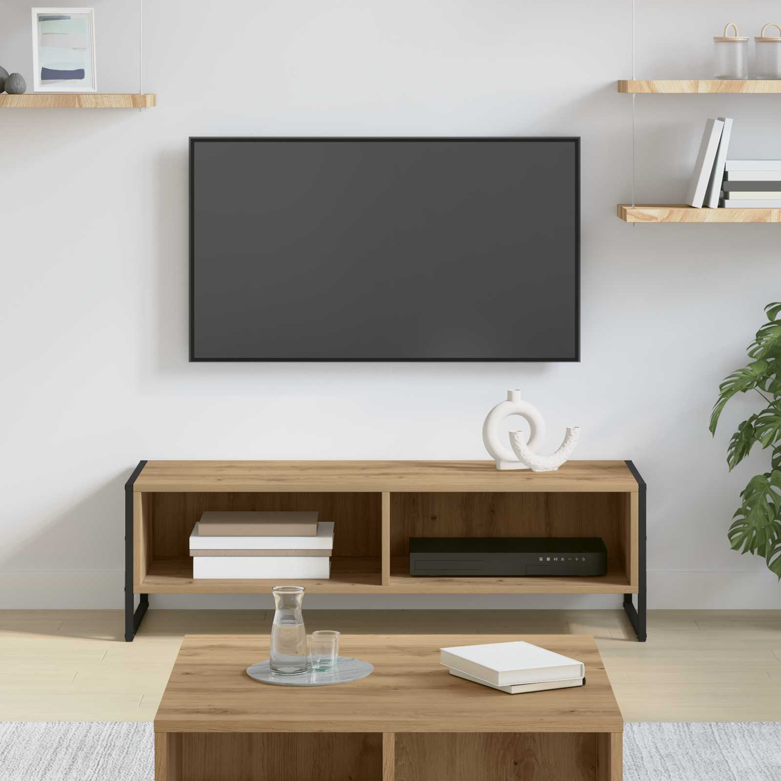 vidaXL Gabinete de TV Roble Artesanal 100 x 36.5 x 30.5 cm