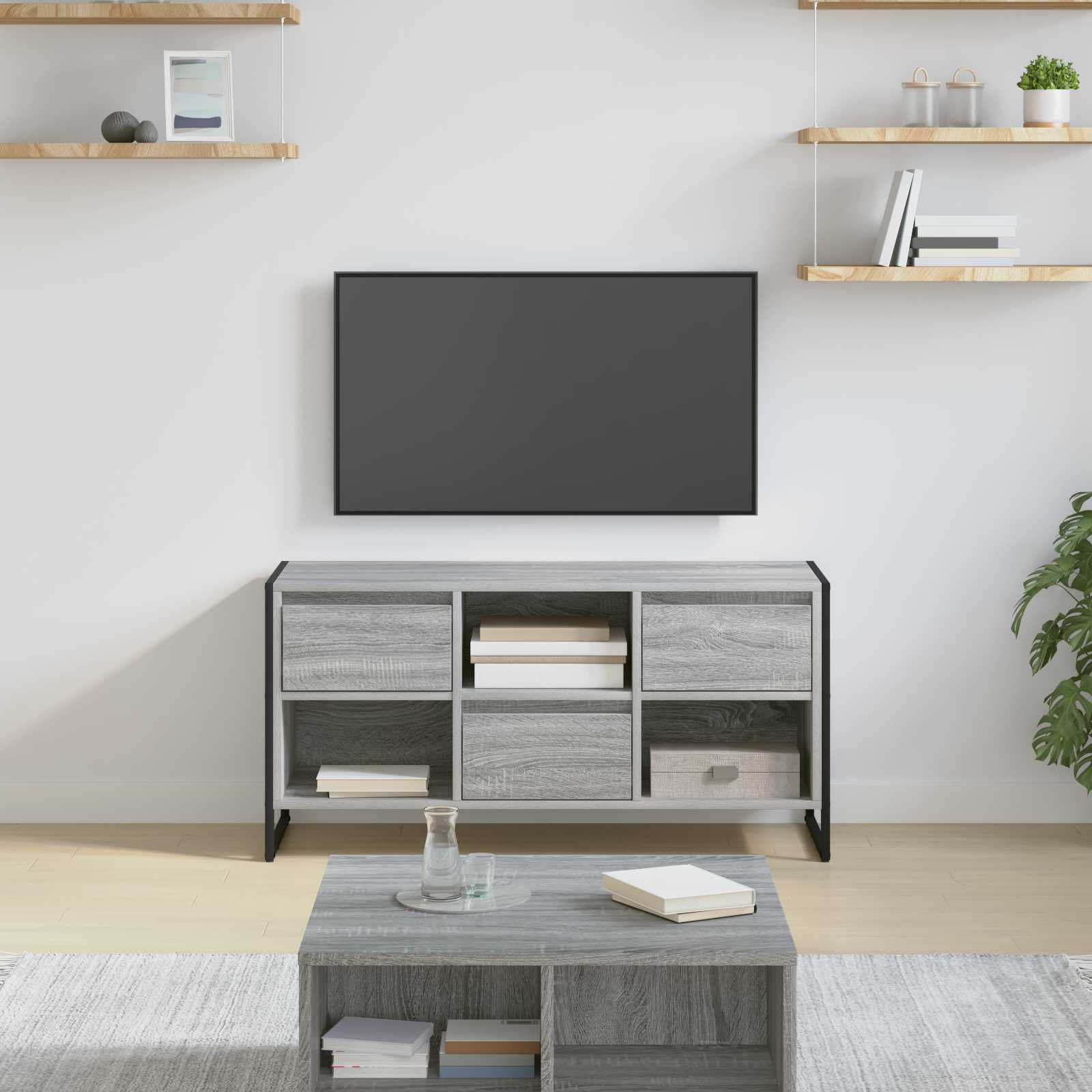 vidaXL Gabinete de TV con cajón Gris Sonoma 100 x 36 x 49,5 cm