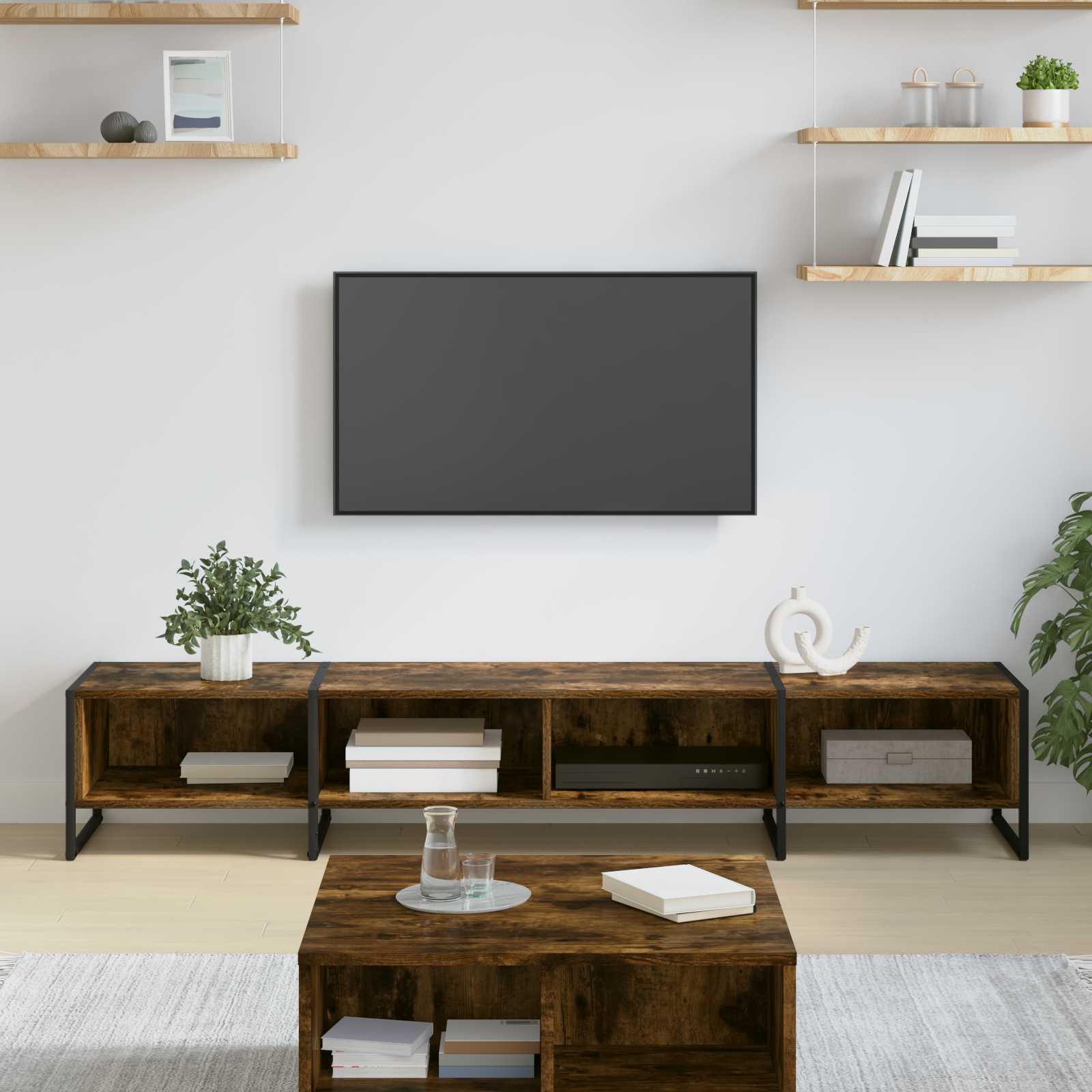vidaXL Gabinete de TV Roble Humo 170.5 x 36 x 30.5 cm