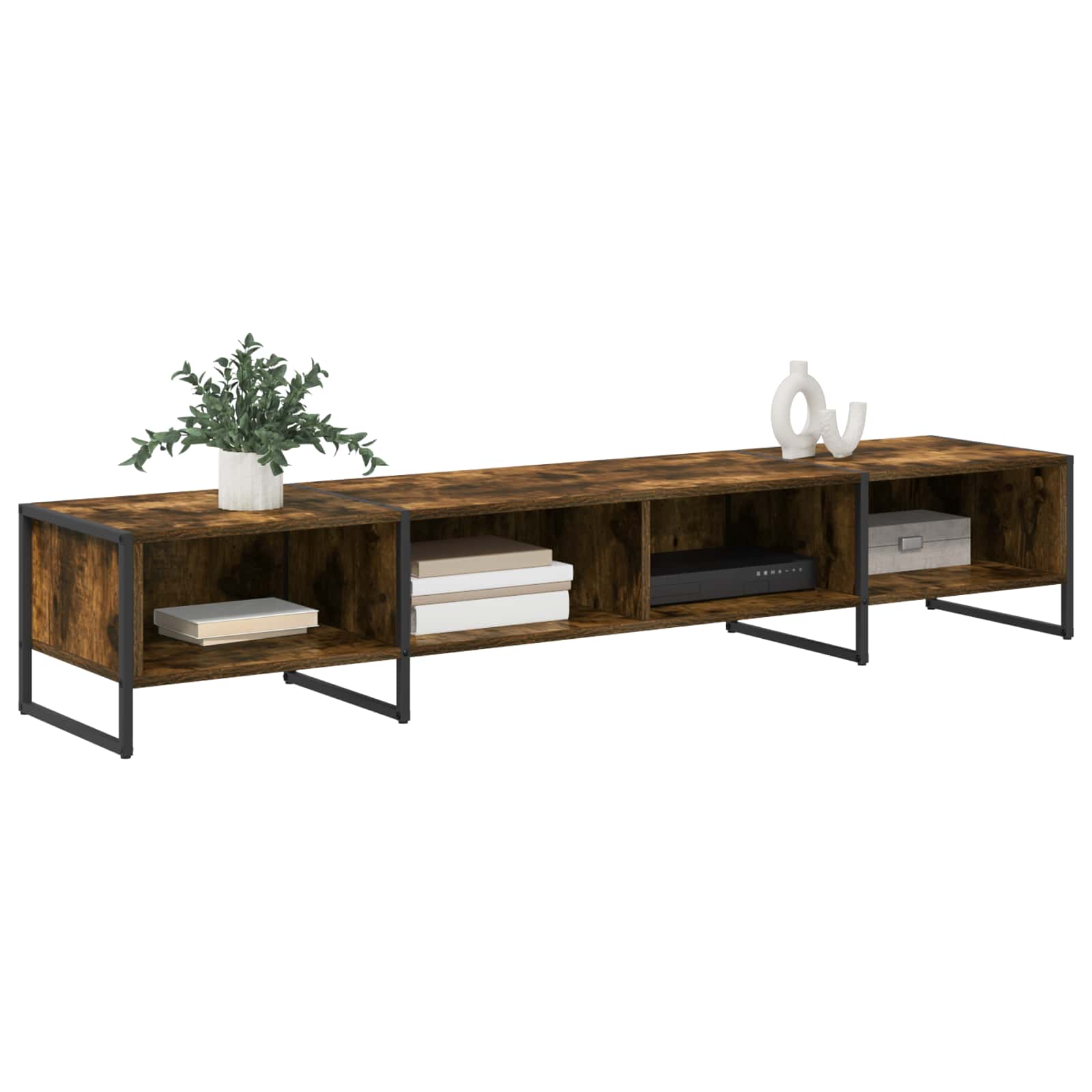 vidaXL Gabinete de TV Roble Humo 170.5 x 36 x 30.5 cm - Image 3