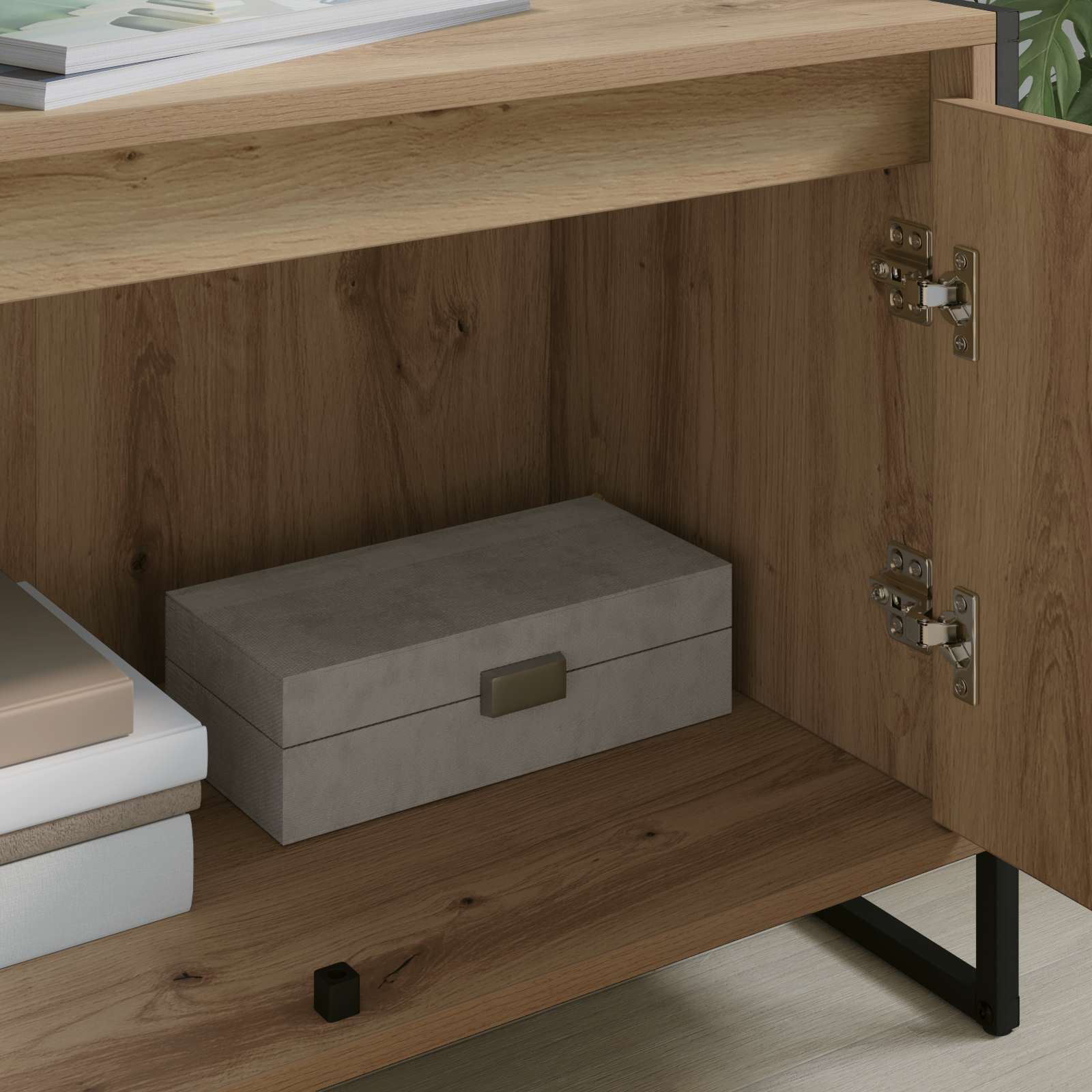 vidaXL Gabinete de TV Roble Artesanal 140 x 36 x 49.5 cm - Image 4