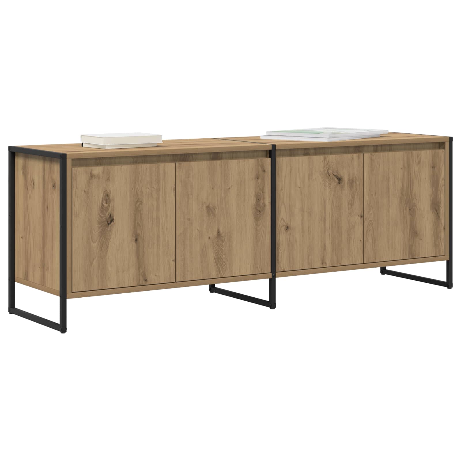 vidaXL Gabinete de TV Roble Artesanal 140 x 36 x 49.5 cm - Image 3