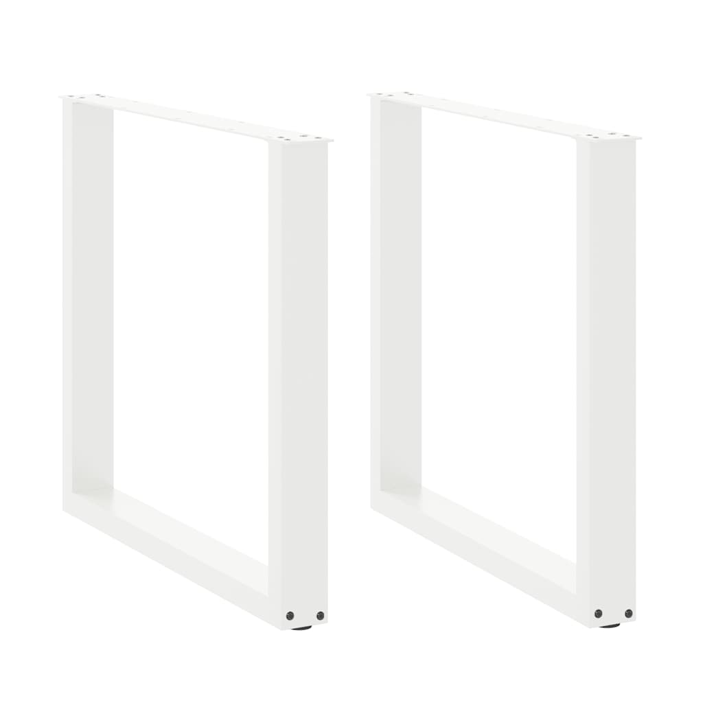 vidaXL Patas para mesa de comedor en forma de U (2 unidades), color blanco, 90 x (72-73) cm, acero