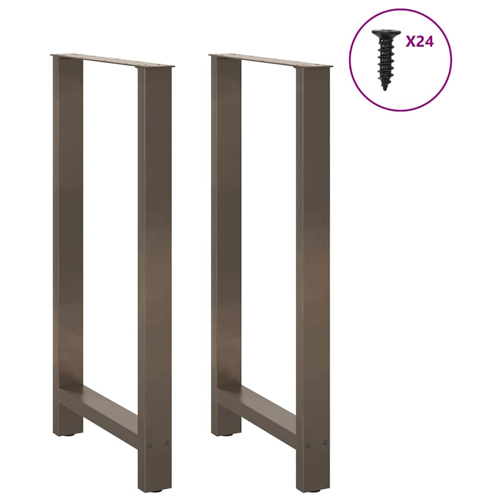 vidaXL Patas para mesa de bar de acero natural (2 unidades, 60 x 110-111 cm) - Image 3