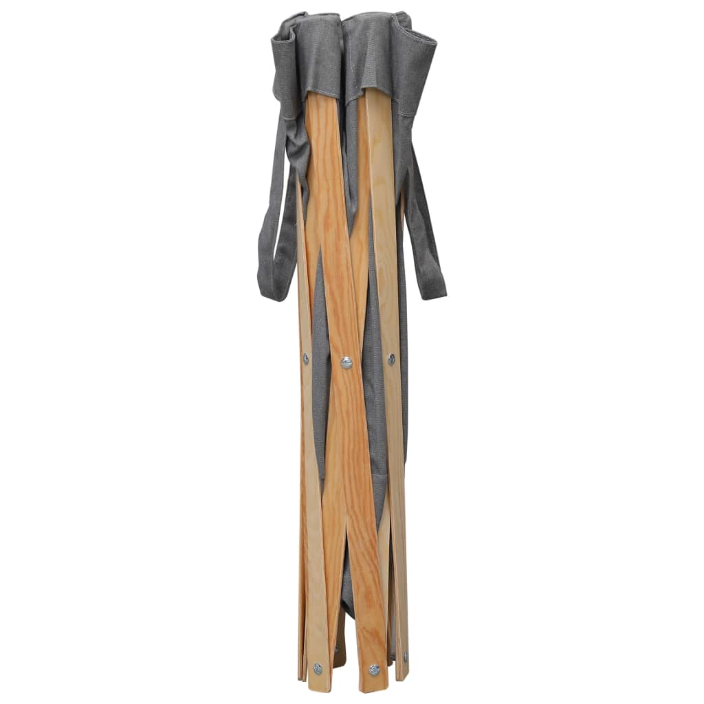 vidaXL Faltbarer Wäschekorb Grau Holz und Stoff - Image 3