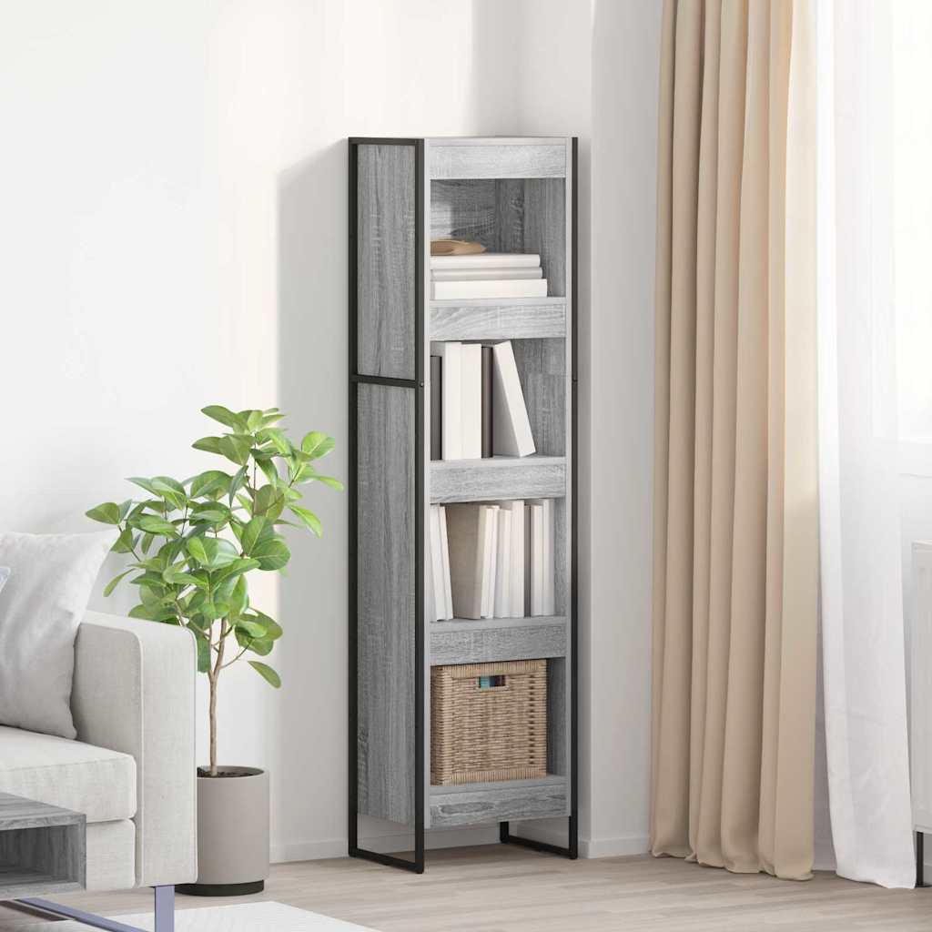 vidaXL Bücherregal Graues Sonoma 80 x 30 x 155 cm Holzwerkstoff