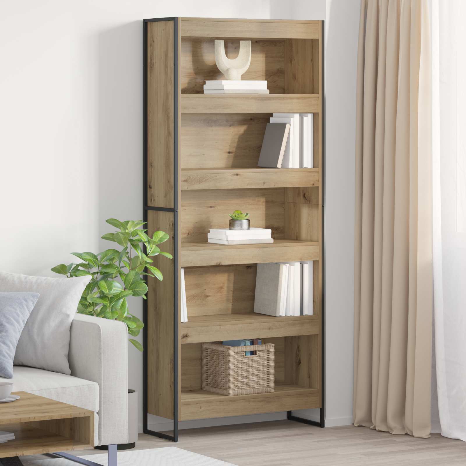 vidaXL Bücherregal 2 pcs Kunsthandwerk Eiche 80 x 30 x 155 cm