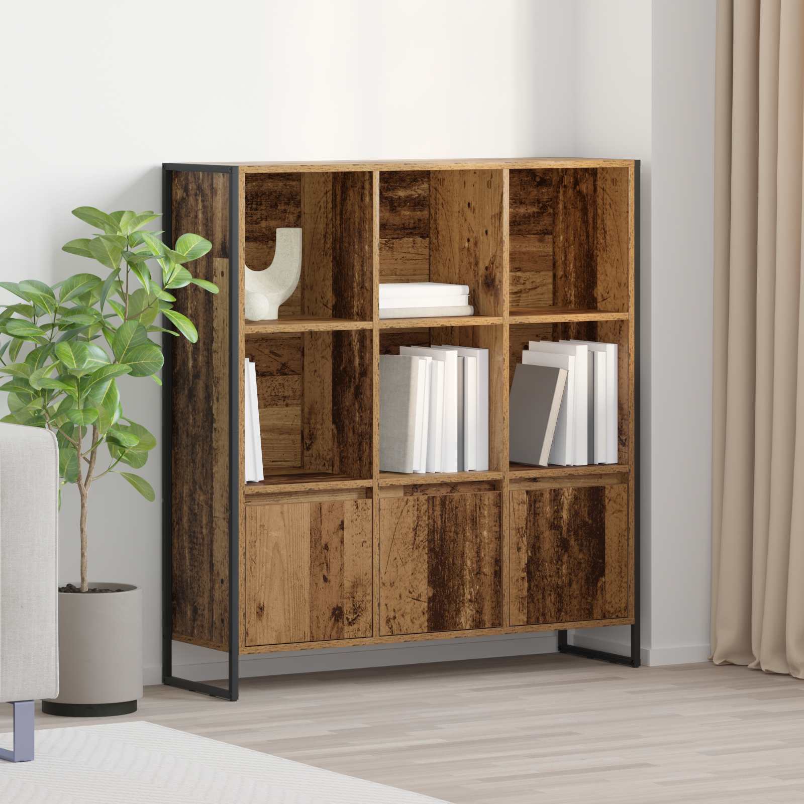 vidaXL Bücherregal 2 pcs Altholz 99,5 x 30 x 108,5 cm Holzwerkstoff
