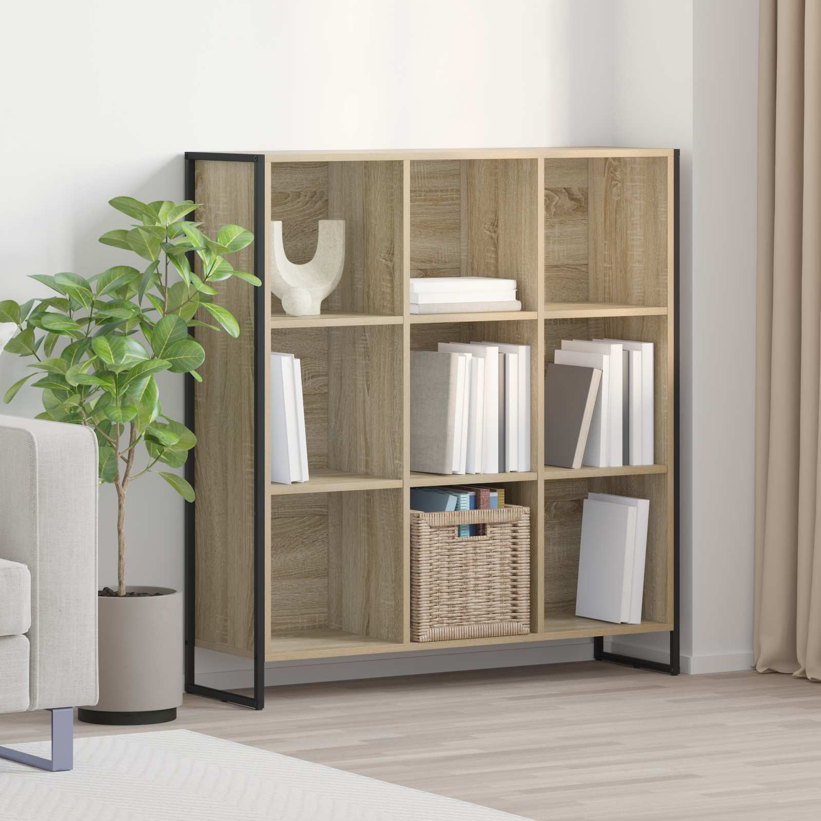 vidaXL Bücherregal Sonoma 99,5 x 30 x 108,5 cm Holzwerkstoff