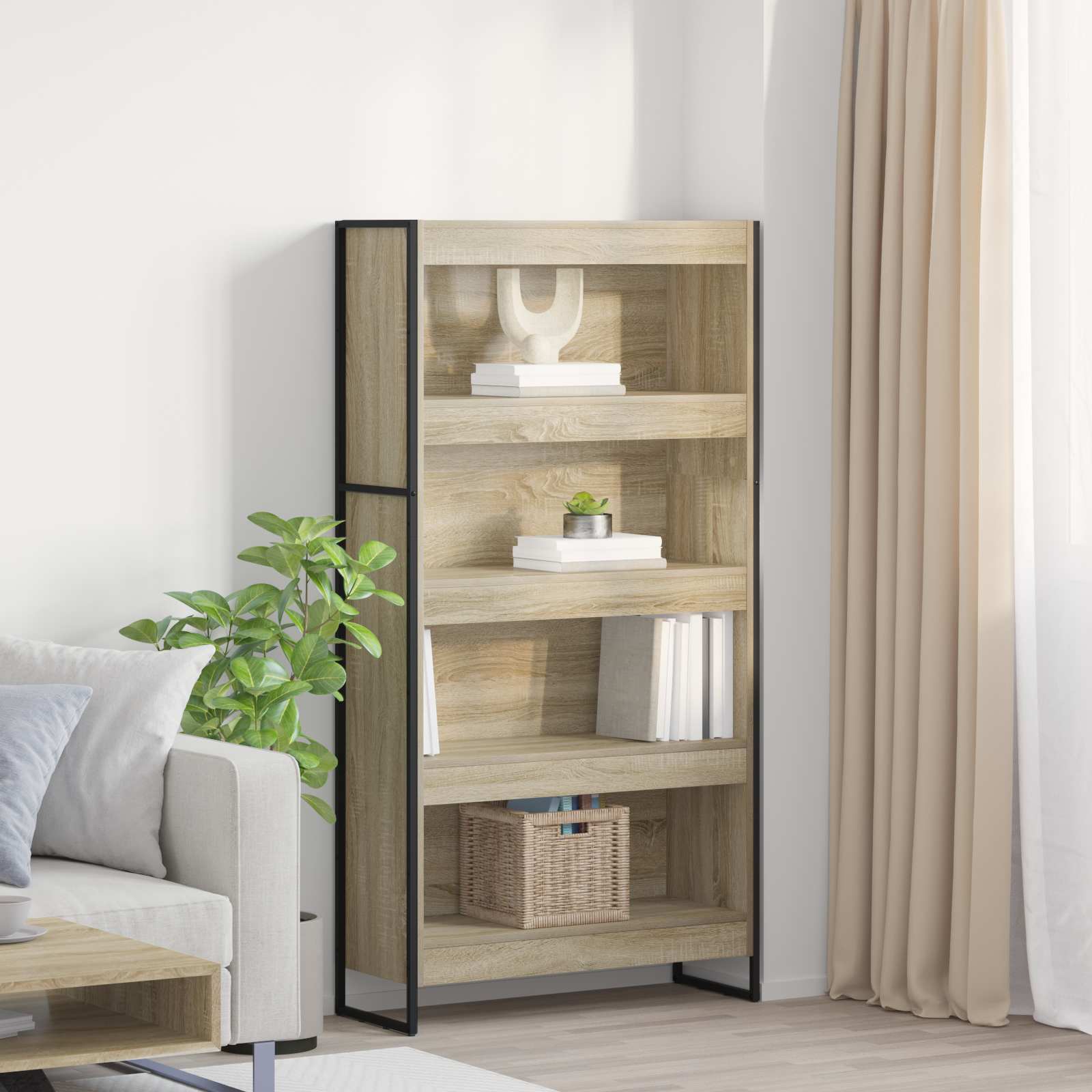 vidaXL Bücherregal 2 pcs Sonoma 80 x 30 x 155 cm Holzwerkstoff