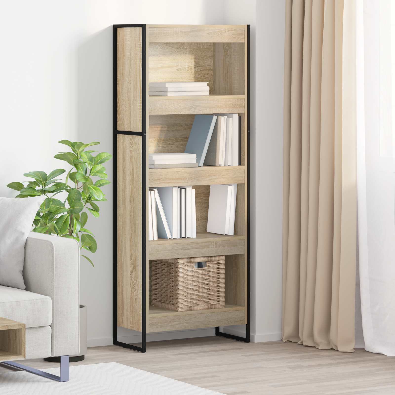 vidaXL Bücherregal Sonoma 80 x 30 x 155 cm Holzwerkstoff