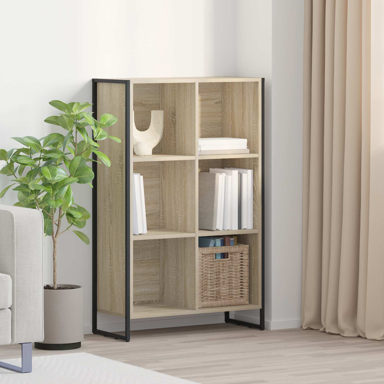 vidaXL Bücherregal Sonoma 99,5 x 30 x 108,5 cm Holzwerkstoff
