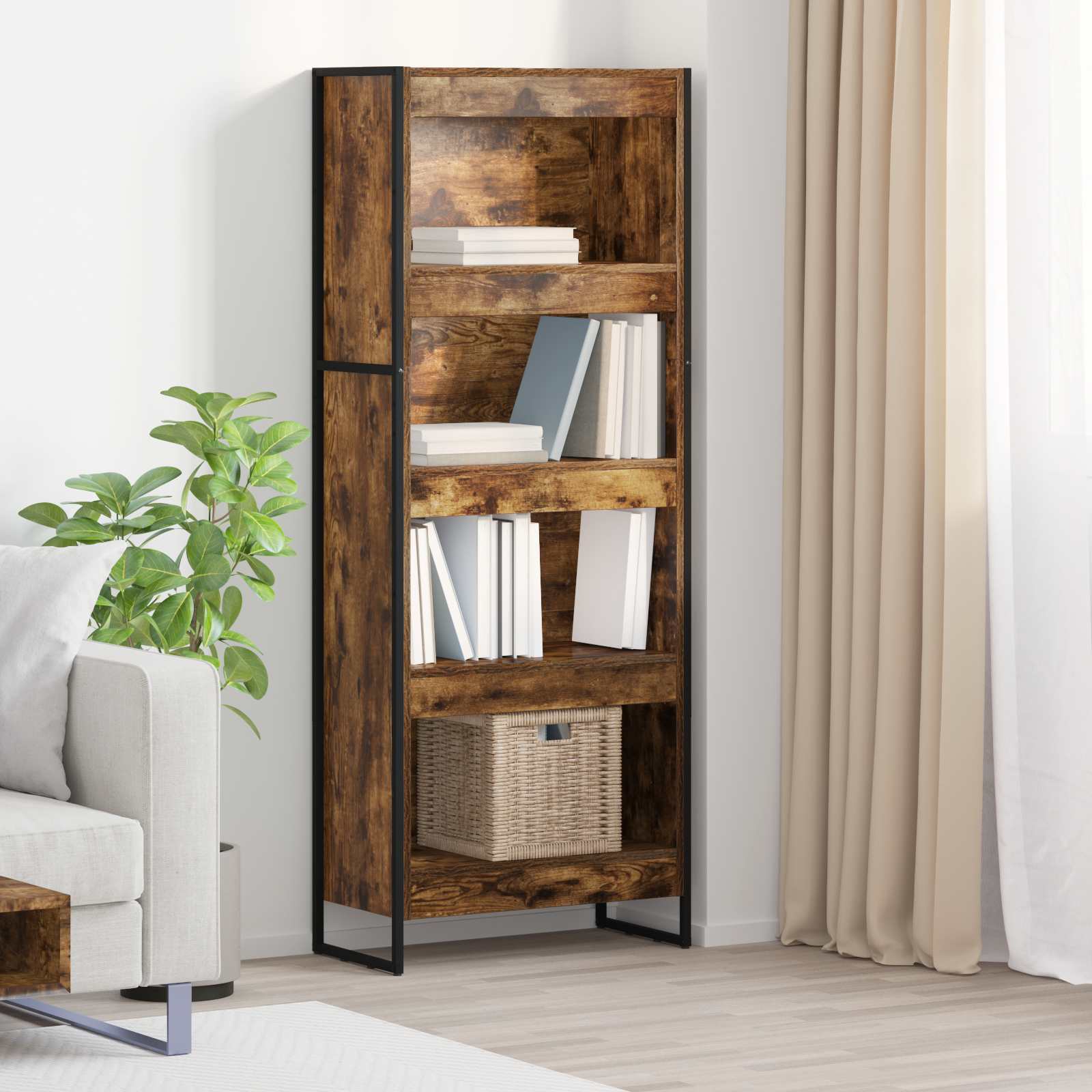 vidaXL Bücherregal Raucharbe 80 x 30 x 155 cm Holzwerkstoff