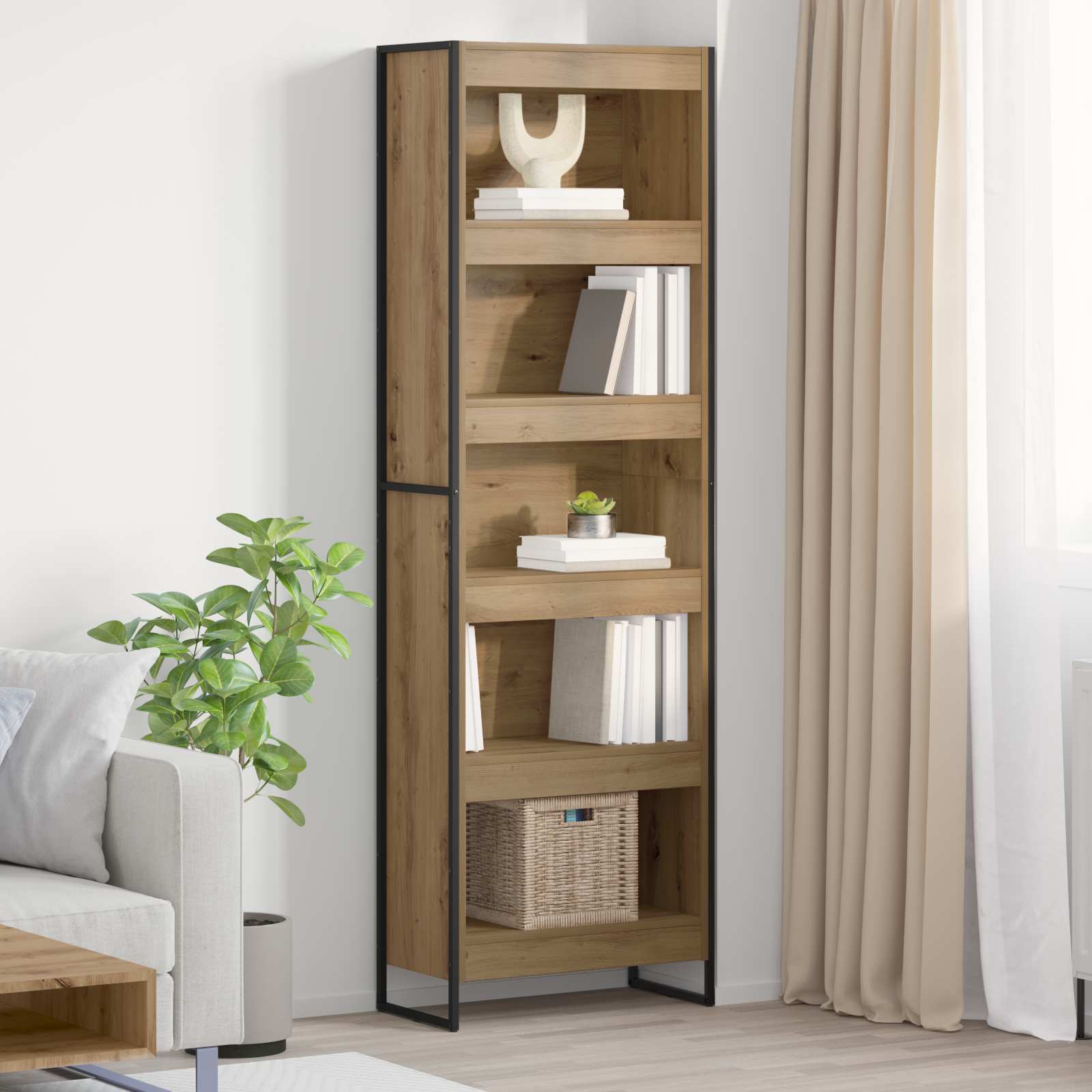 vidaXL Bücherregal 2 pcs Kunsthandwerk Eiche 80 x 30 x 155 cm