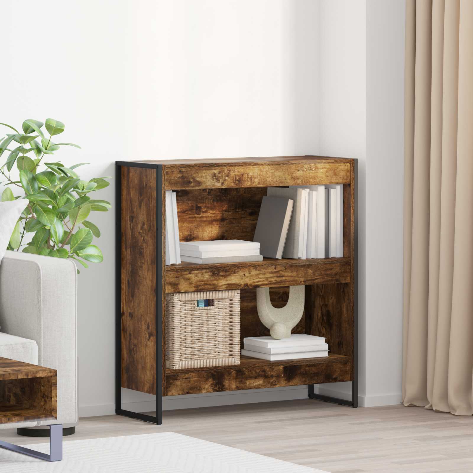 vidaXL Bücherregal Raucharbe 80 x 30 x 155 cm Holzwerkstoff