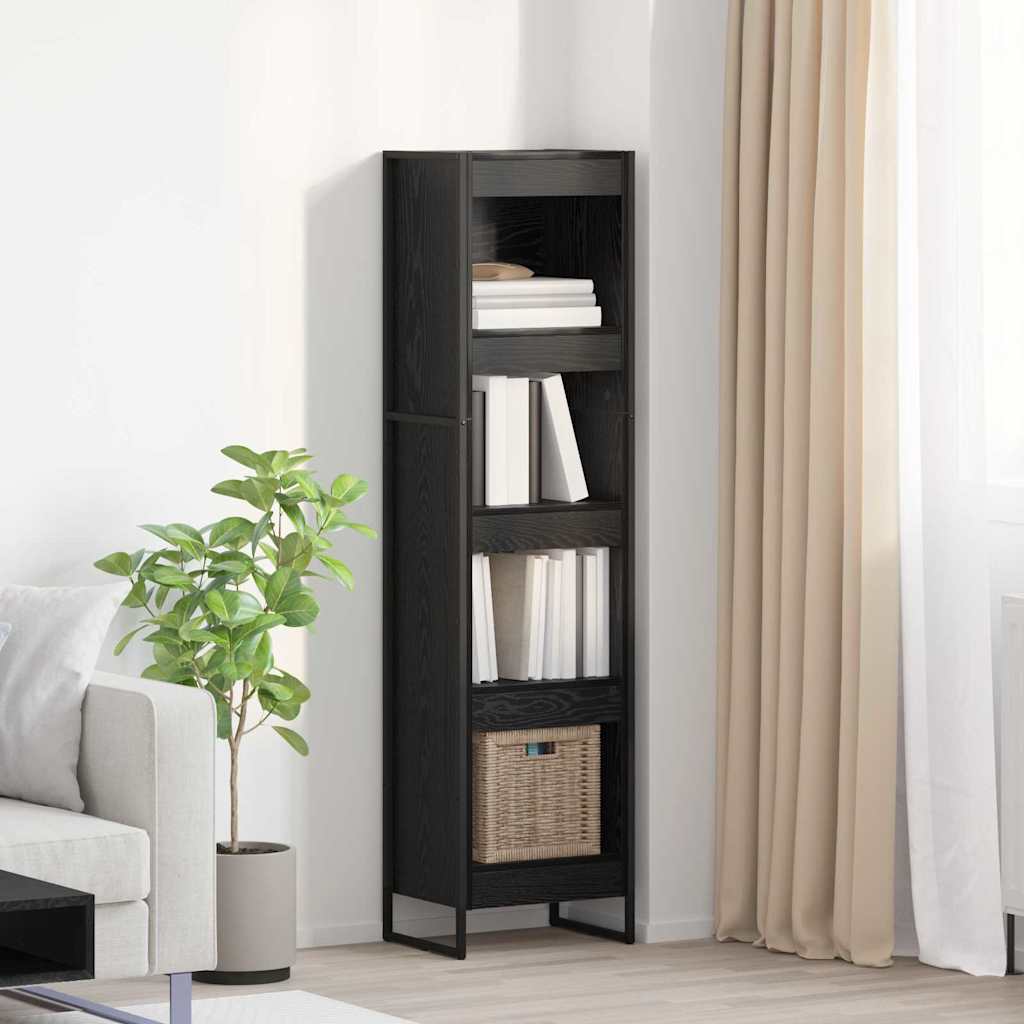 vidaXL Bücherregal Schwarz Eichen-Optik 80 x 30 x 155 cm Holzwerkstoff