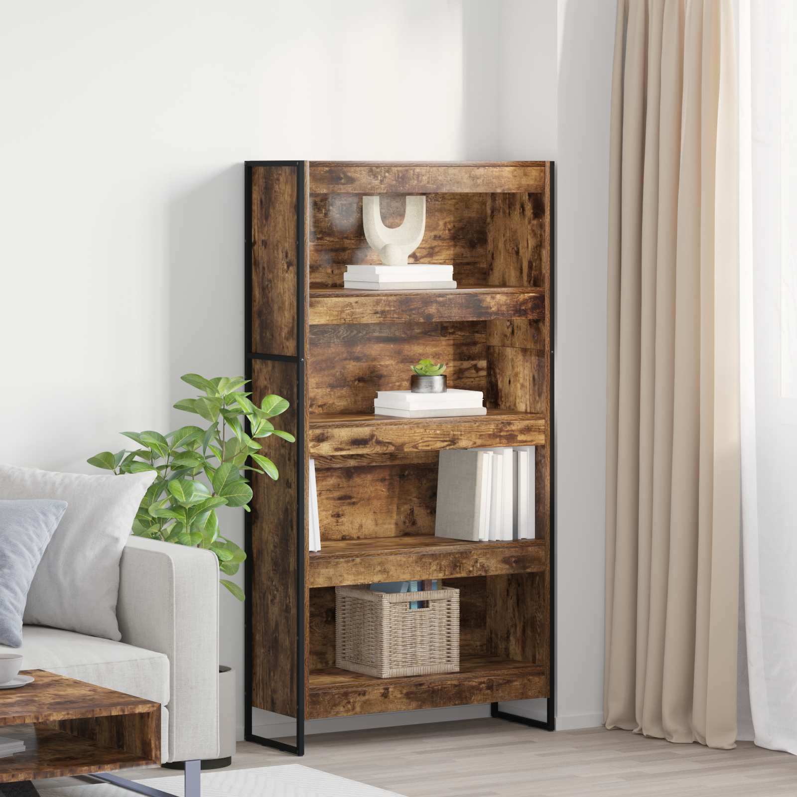 vidaXL Bücherregal 2 pcs Raucharbe 80 x 30 x 155 cm Holzwerkstoff