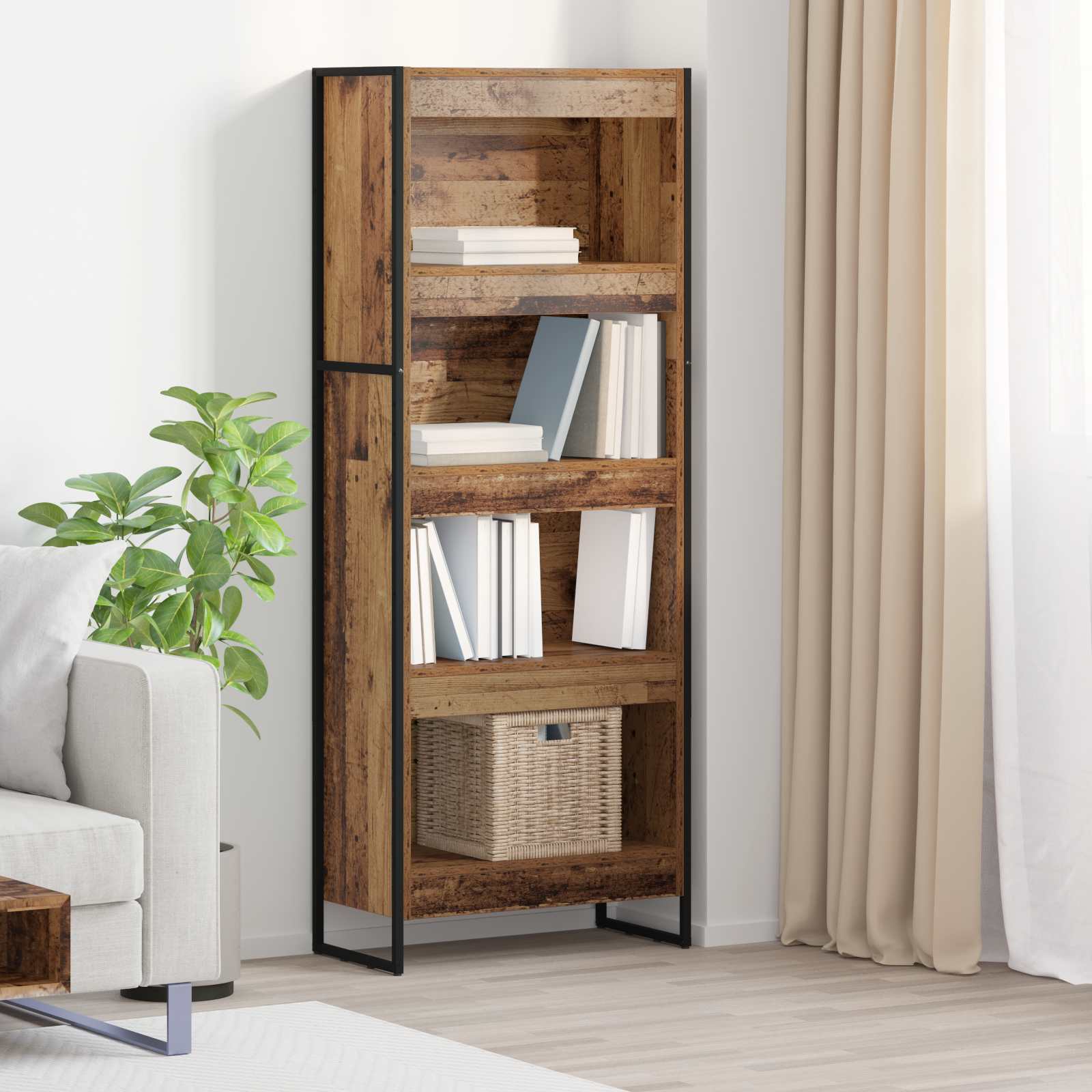 vidaXL Bücherregal Altholz 80 x 30 x 155 cm Holzwerkstoff