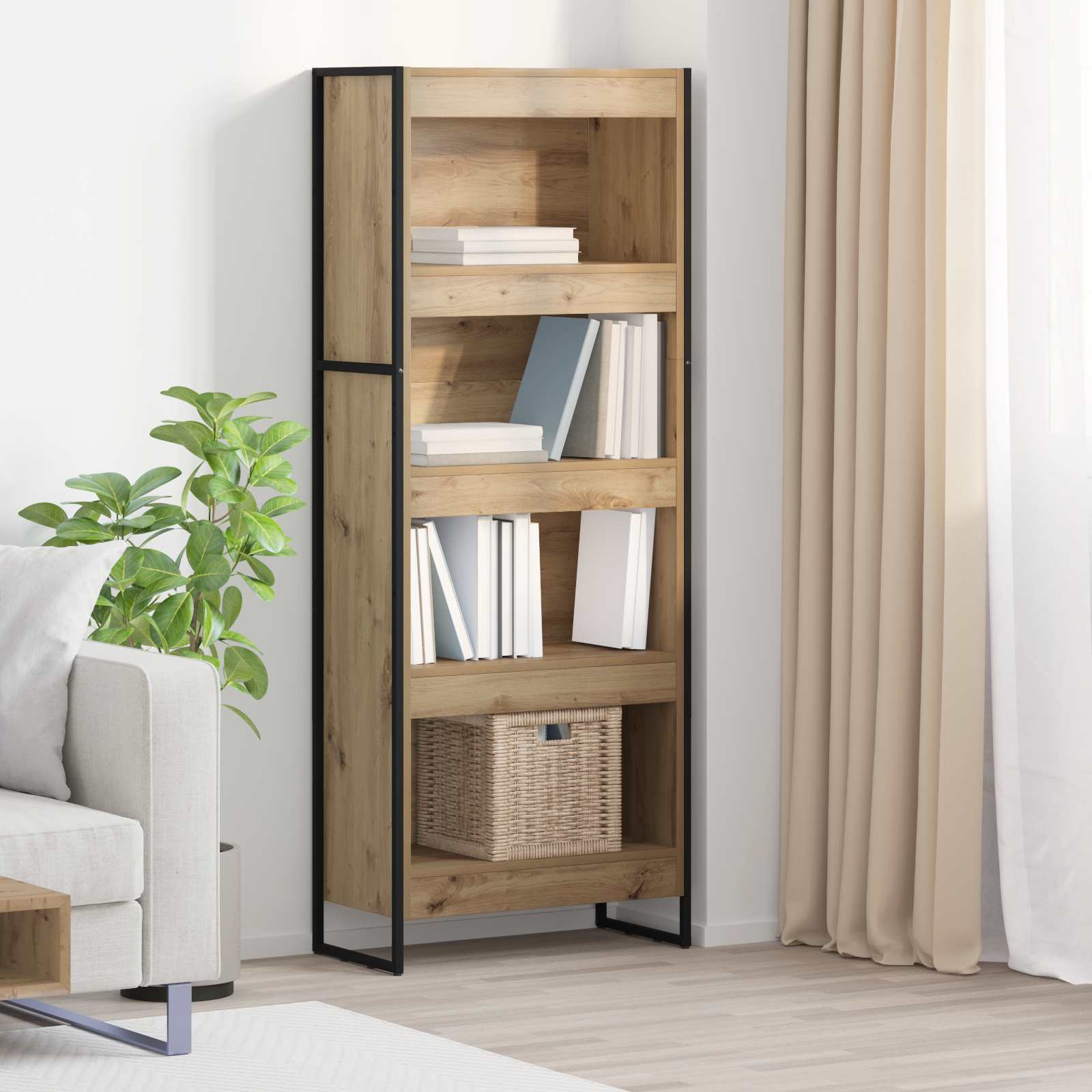vidaXL Bücherregal Kunsthandwerk Eiche 80 x 30 x 155 cm Holzwerkstoff
