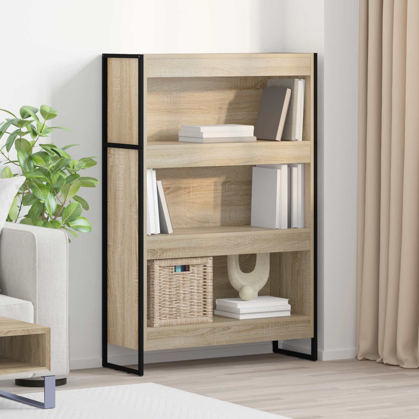 vidaXL Bücherregal Sonoma 80 x 30 x 155 cm Holzwerkstoff