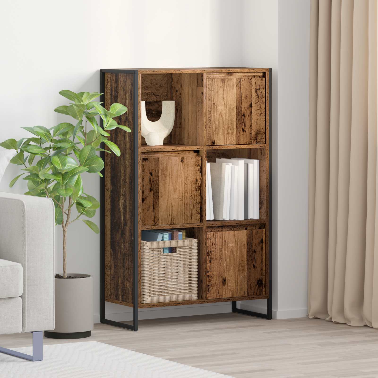 vidaXL Bücherregal Altholz 68 x 30 x 108.5 cm Holzwerkstoff