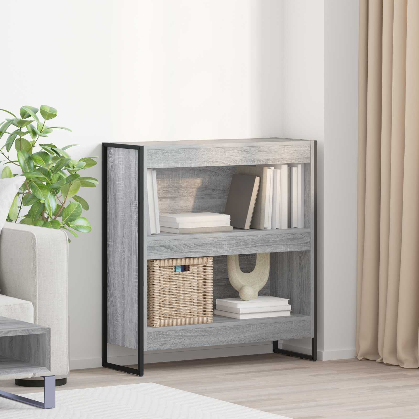 vidaXL Bücherregal Graues Sonoma 80 x 30 x 155 cm Holzwerkstoff