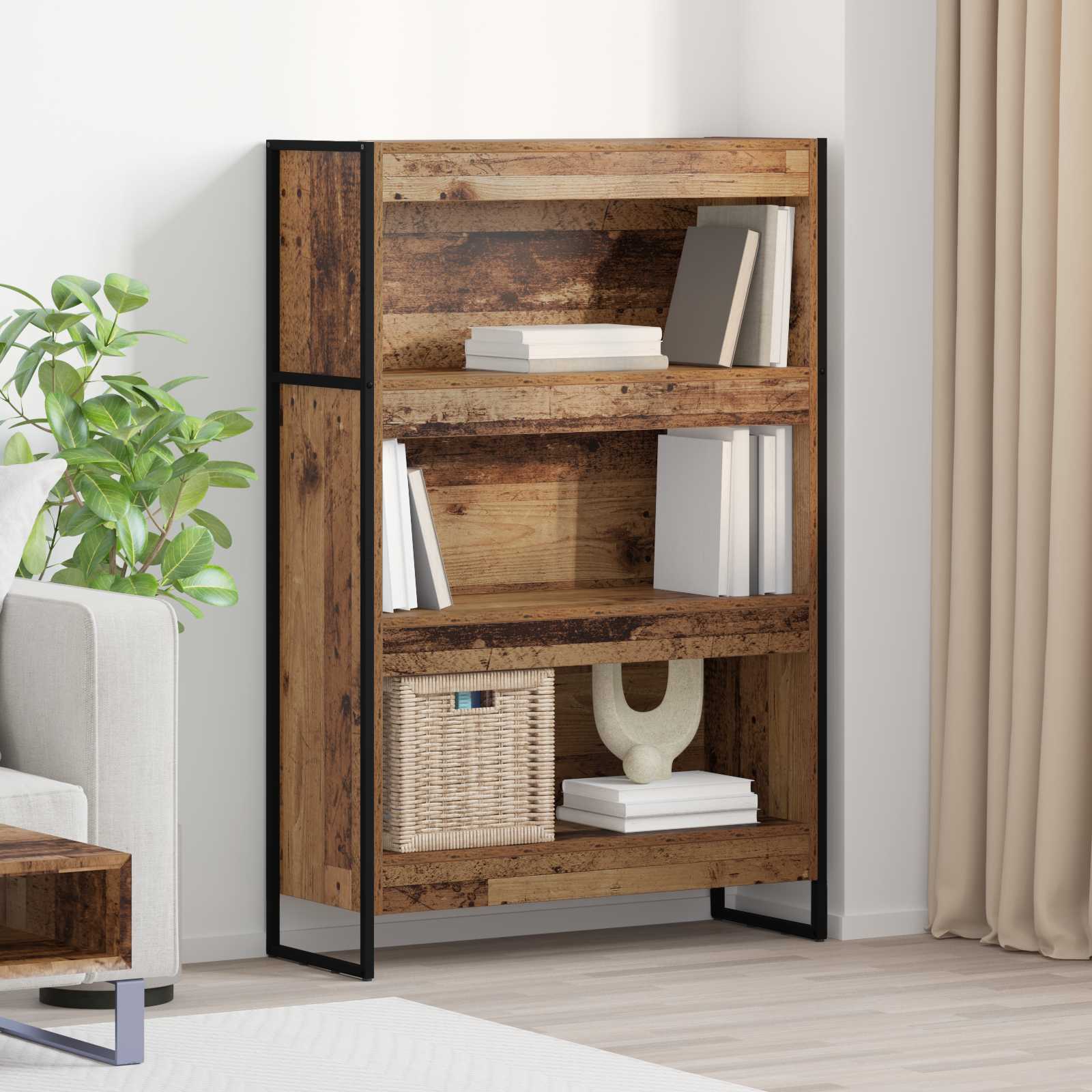 vidaXL Bücherregal Altholz 80 x 30 x 155 cm Holzwerkstoff