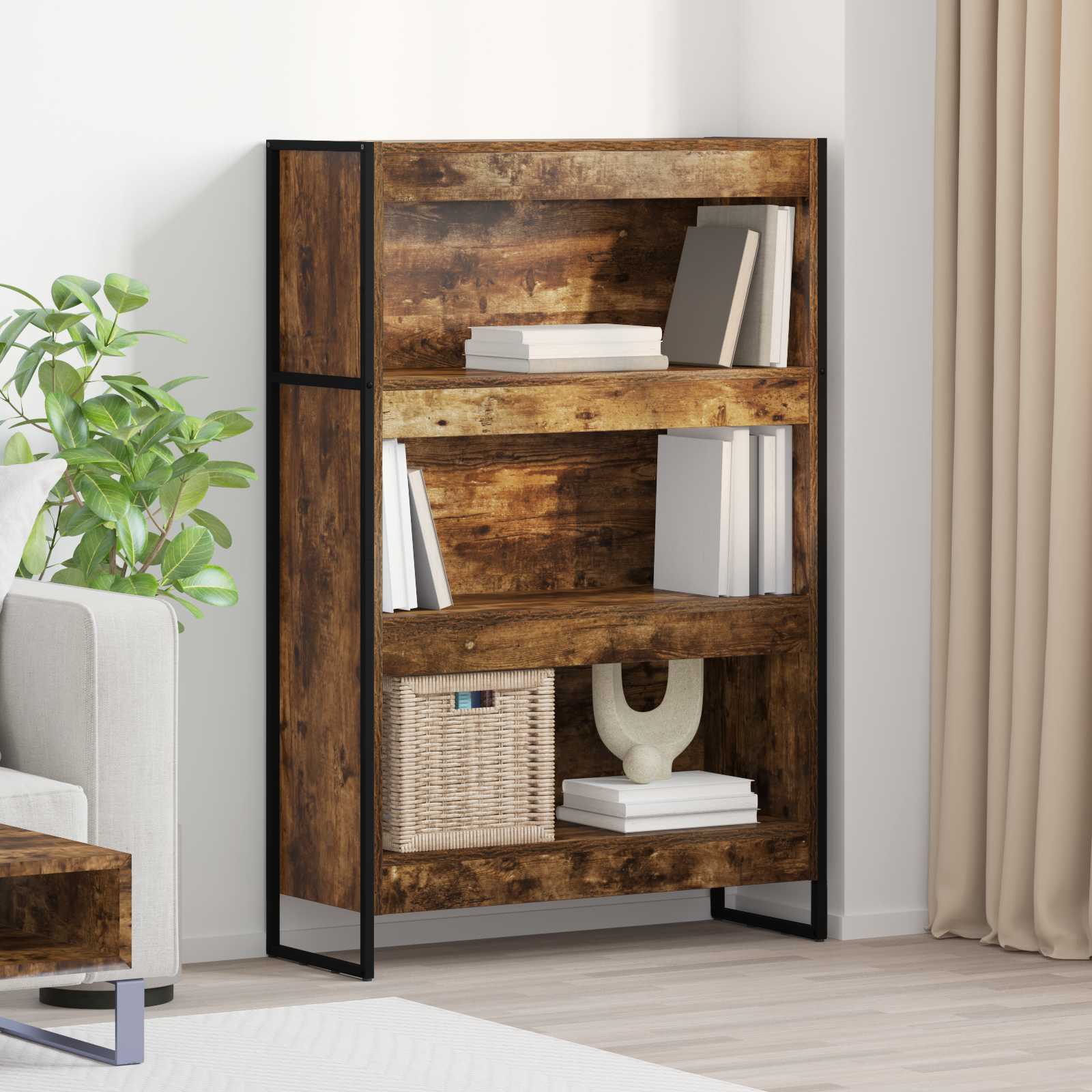 vidaXL Bücherregal Raucharbe 80 x 30 x 155 cm Holzwerkstoff