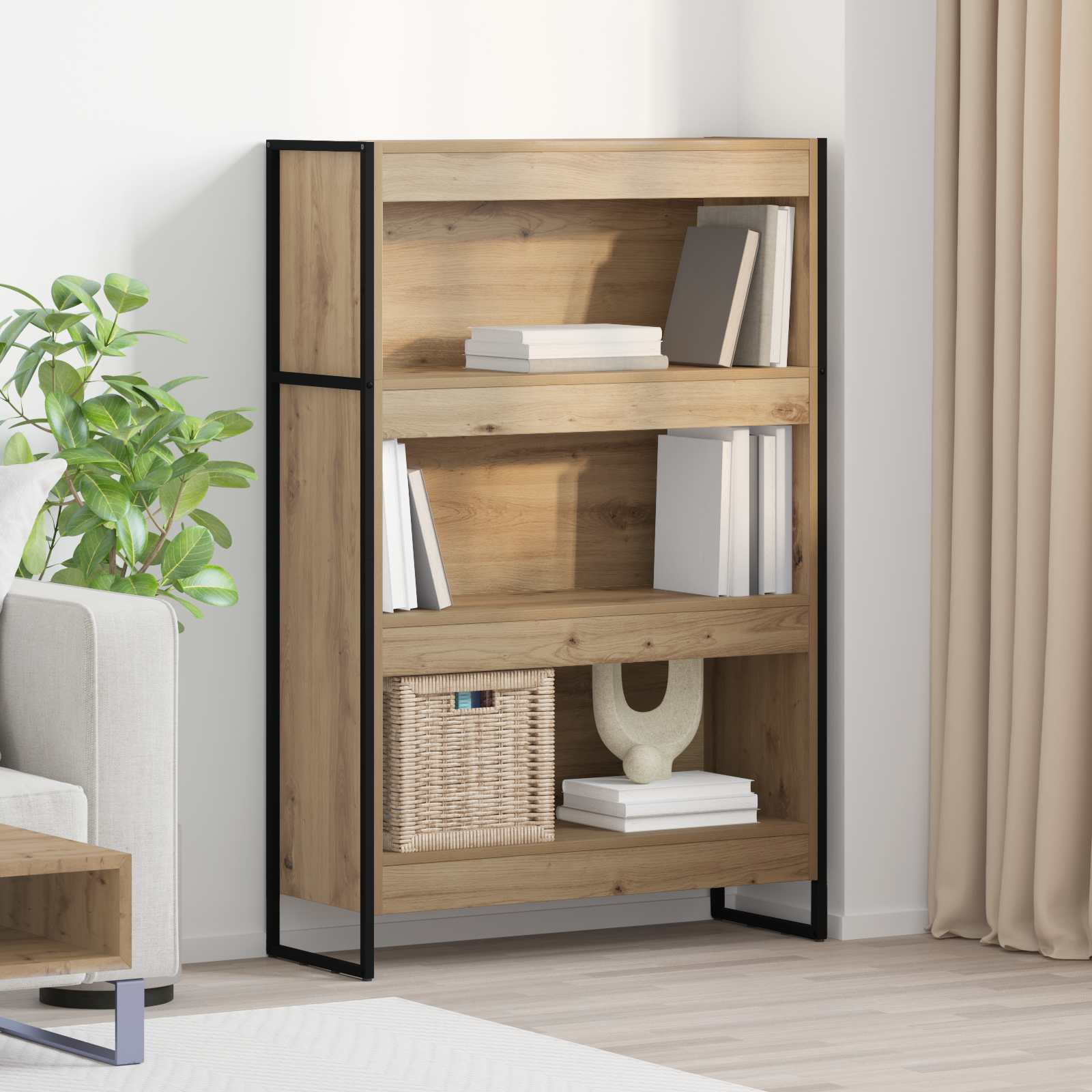 vidaXL Bücherregal Kunsthandwerk Eiche 80 x 30 x 155 cm Holzwerkstoff