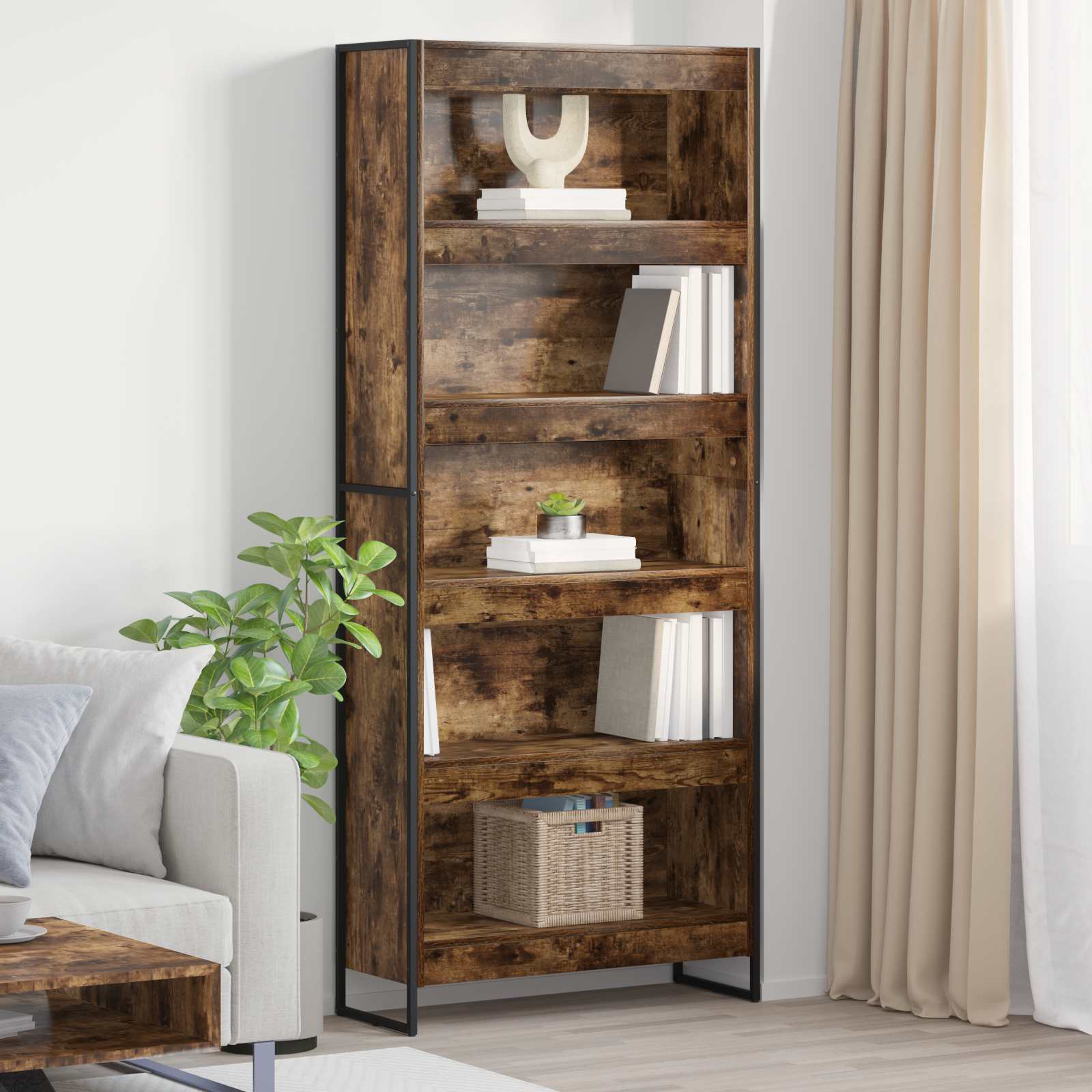 vidaXL Bücherregal 2 pcs Raucharbe 80 x 30 x 155 cm Holzwerkstoff