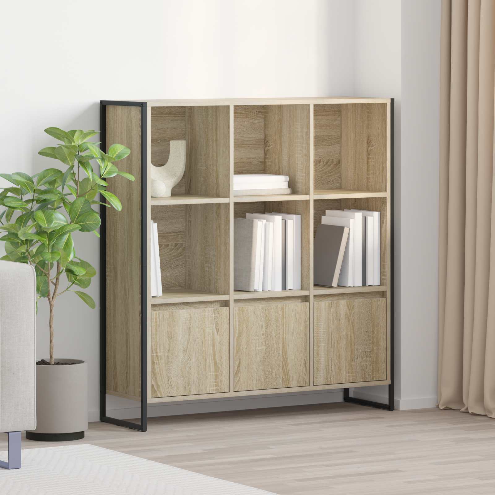 vidaXL Bücherregal 2 pcs Sonoma 99,5 x 30 x 108,5 cm Holzwerkstoff
