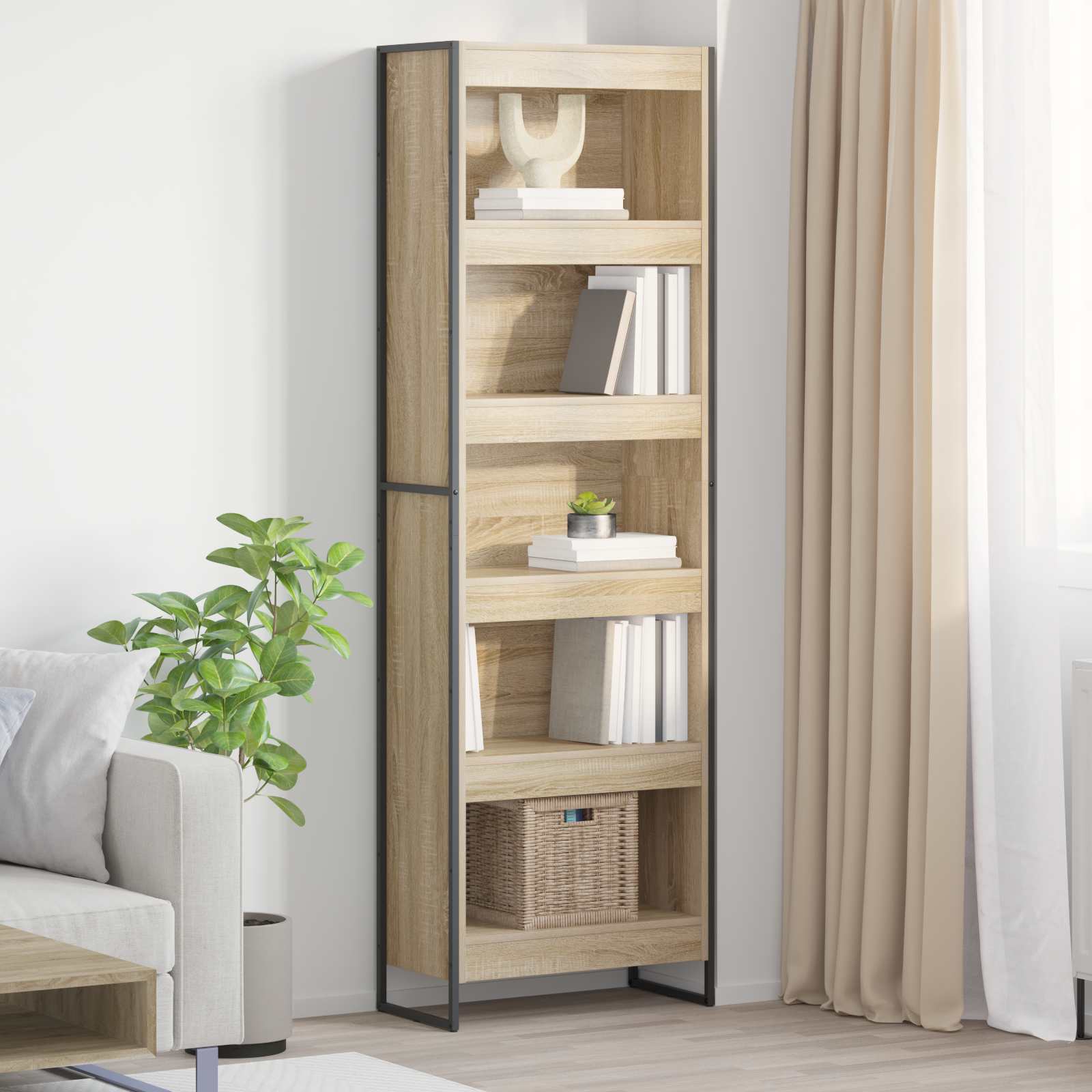 vidaXL Bücherregal 2 pcs Sonoma 80 x 30 x 155 cm Holzwerkstoff