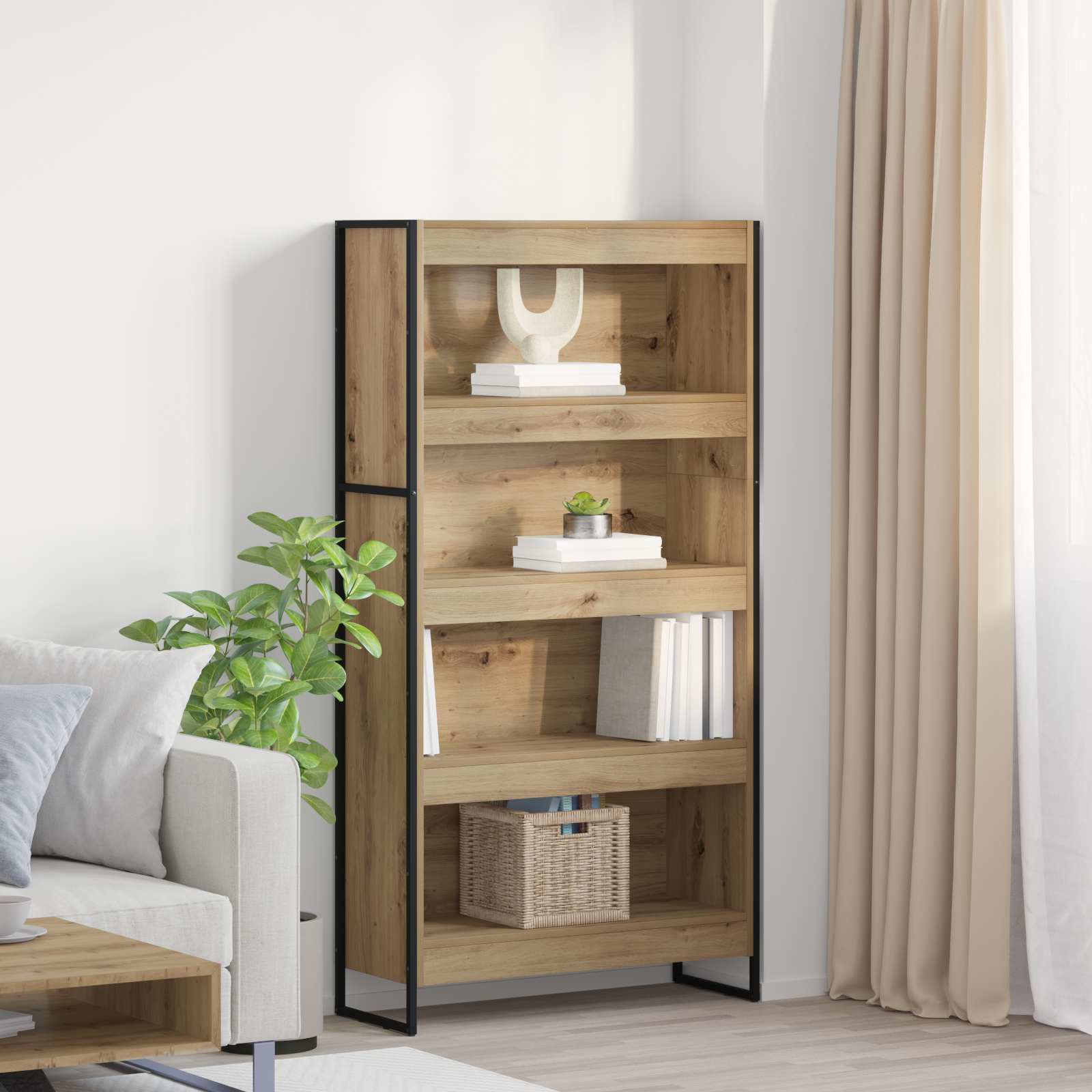 vidaXL Bücherregal 2 pcs Kunsthandwerk Eiche 80 x 30 x 155 cm