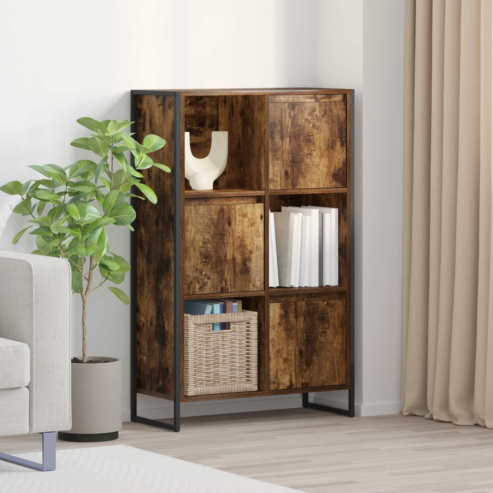 vidaXL Bücherregal Raucharbe 68 x 30 x 108.5 cm Holzwerkstoff