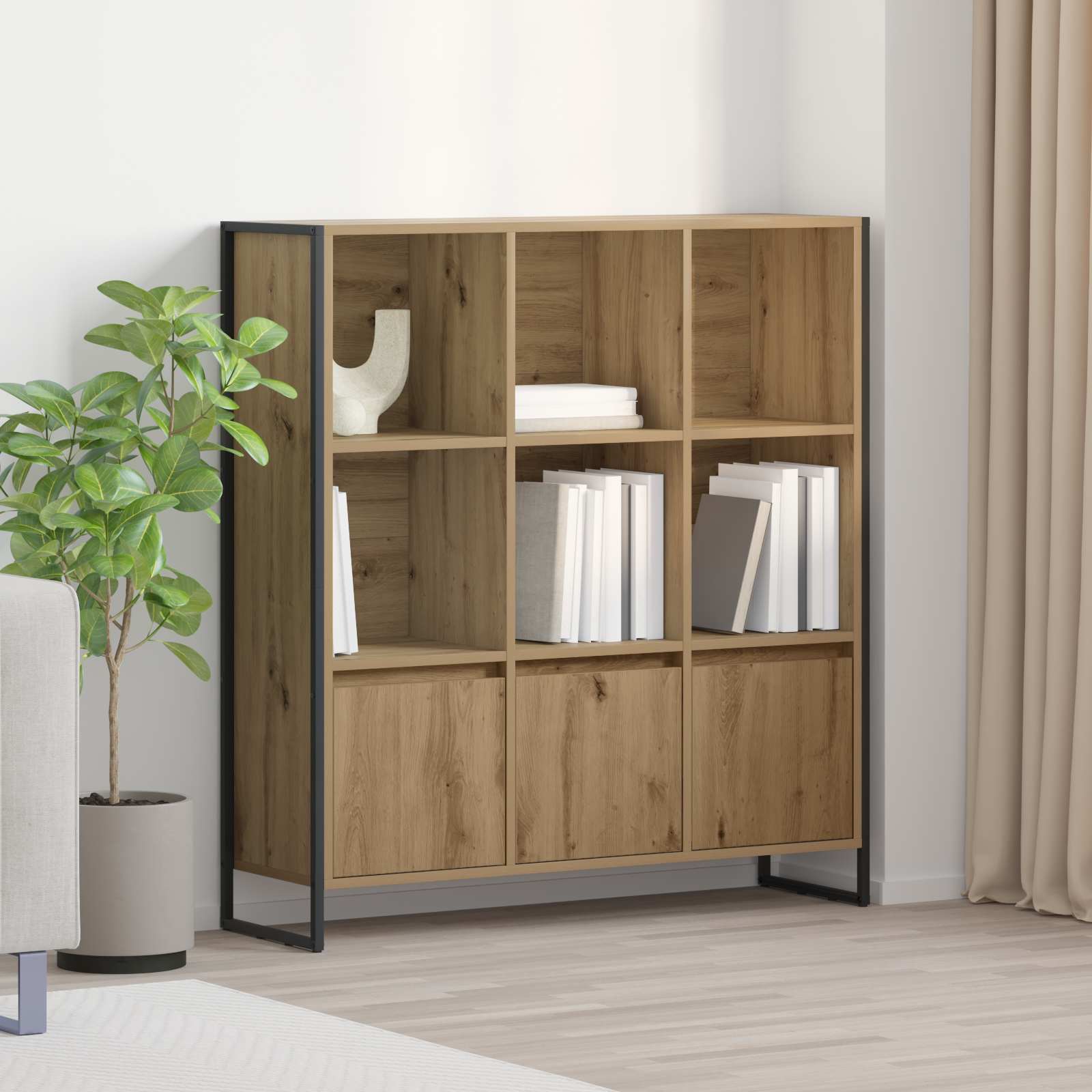 vidaXL Bücherregal 2 pcs Kunsthandwerk Eiche 99,5 x 30 x 108,5 cm