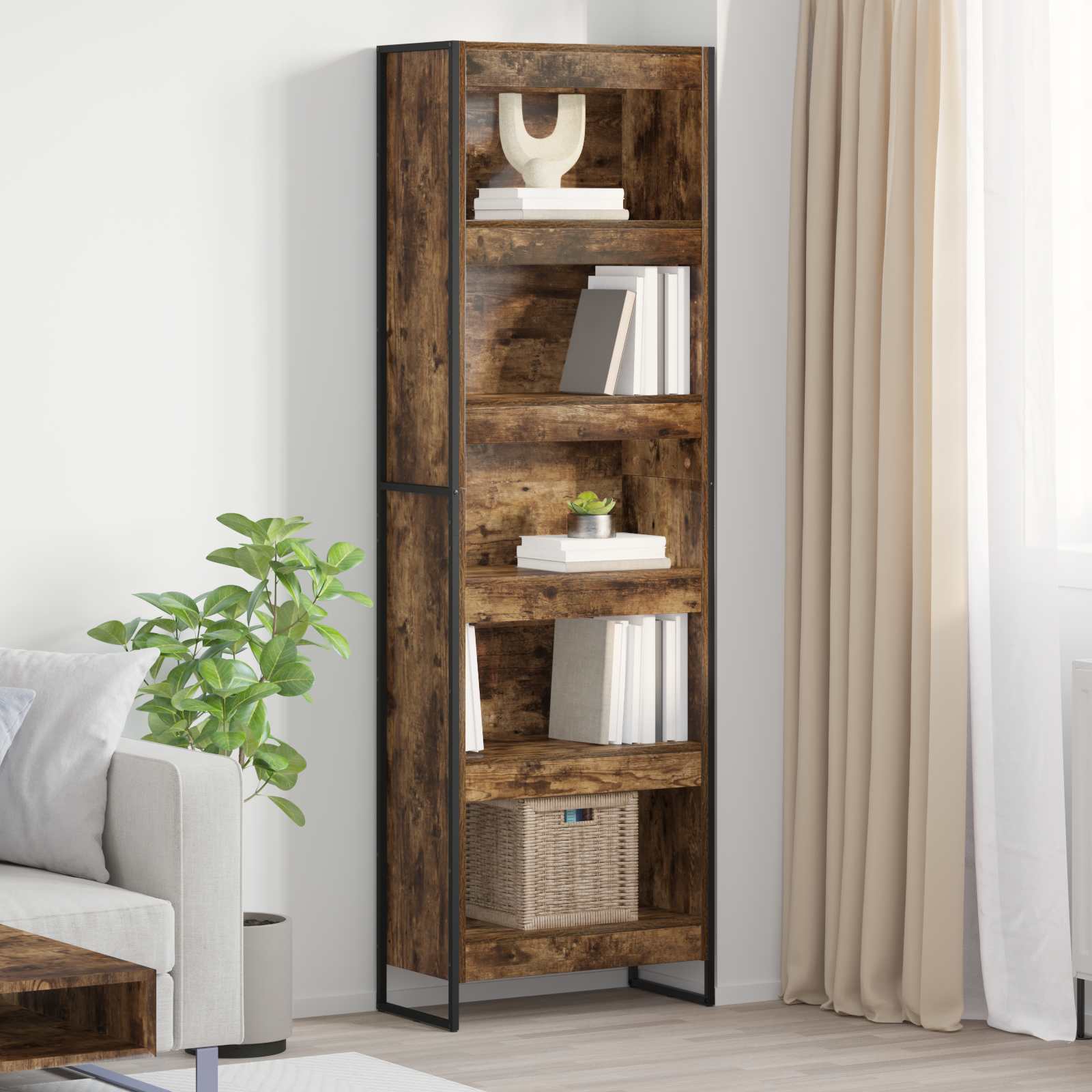 vidaXL Bücherregal 2 pcs Raucharbe 80 x 30 x 155 cm Holzwerkstoff