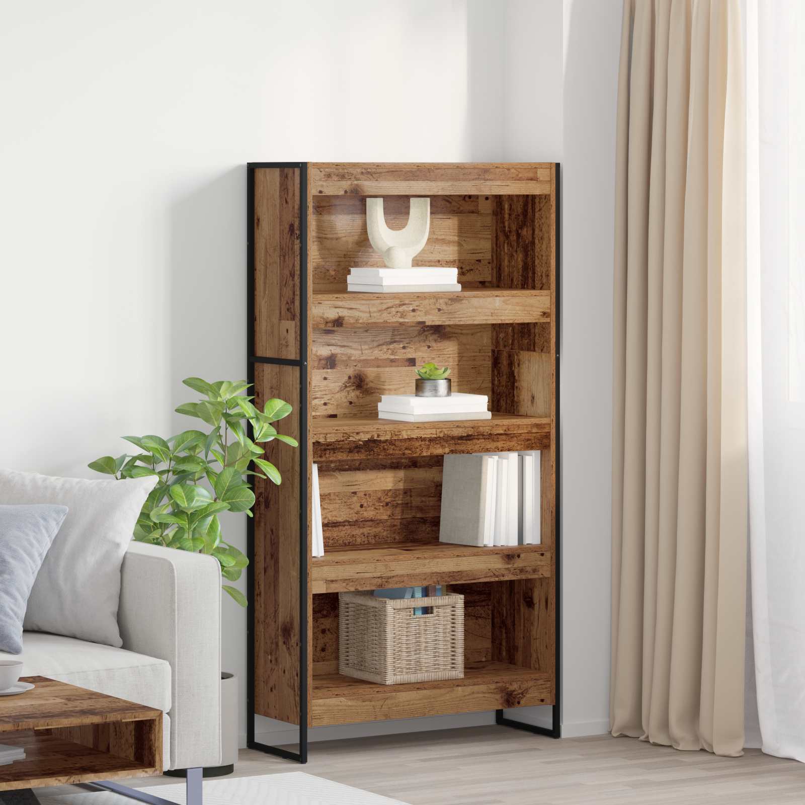 vidaXL Bücherregal 2 pcs Altholz 80 x 30 x 155 cm Holzwerkstoff