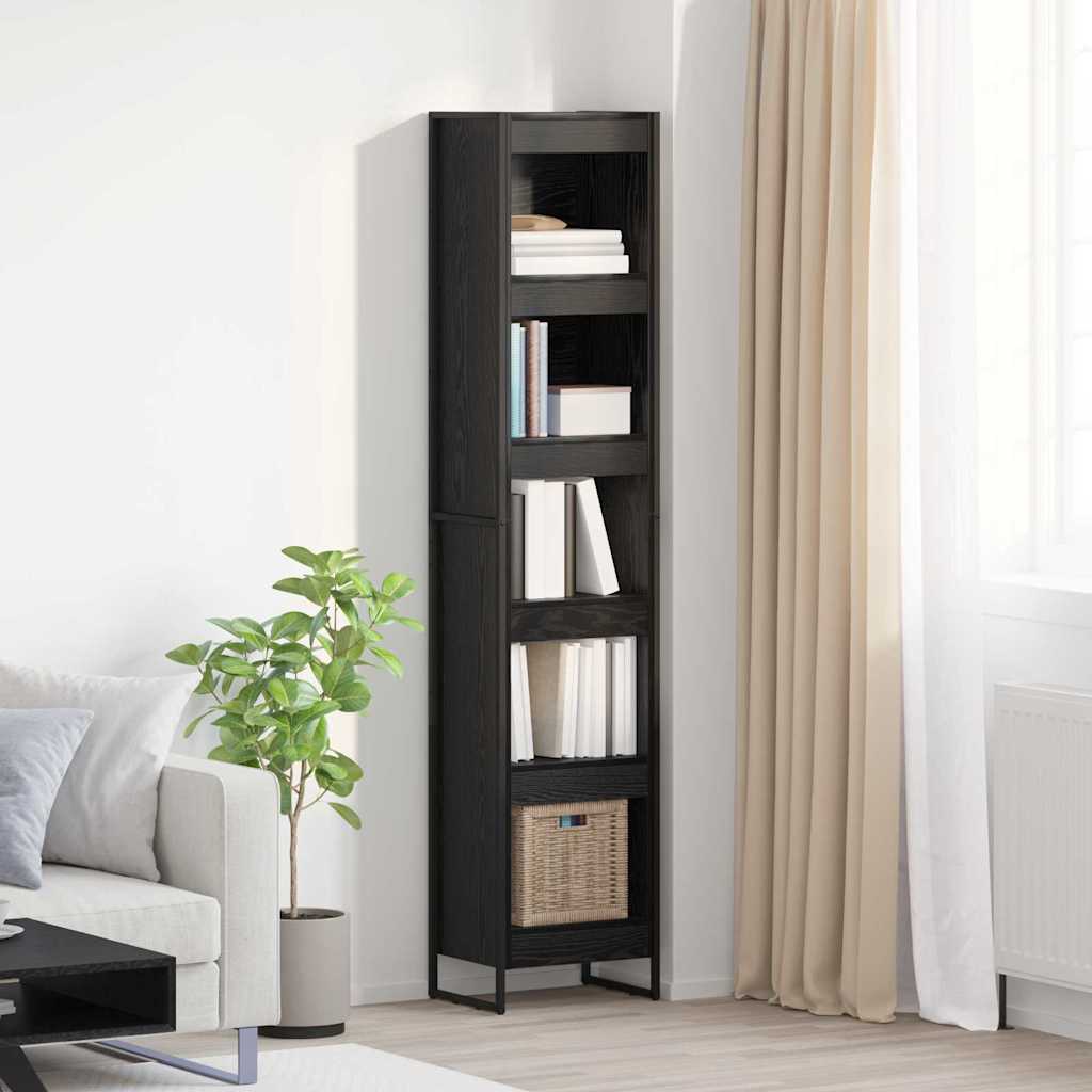 vidaXL Bücherregal Schwarz Eichen-Optik 80 x 30 x 155 cm Holzwerkstoff