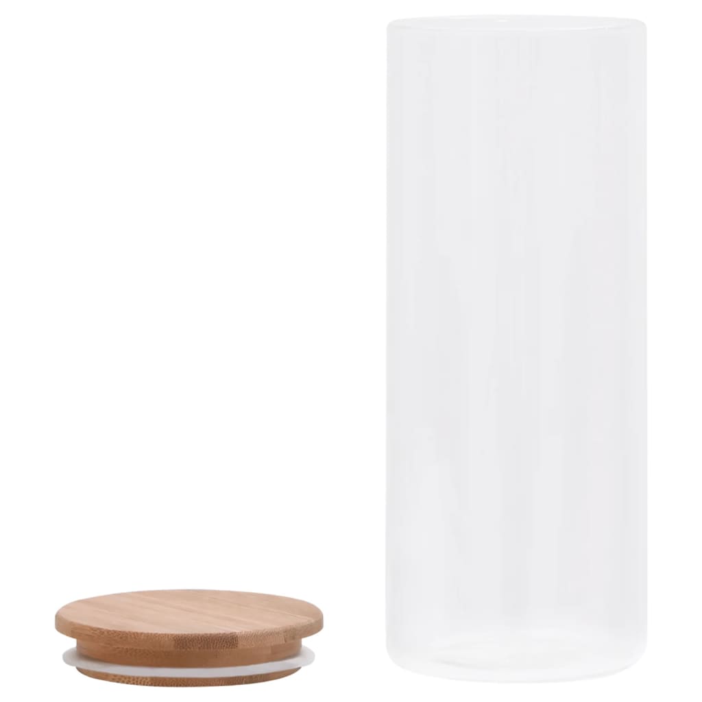 vidaXL Vorratsgläser mit Bambusdeckel 6 Stk. 1000 ml - Image 4