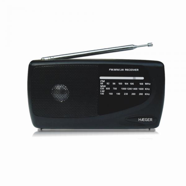 Radio AM/FM Haeger PR-TRI.002A Nero