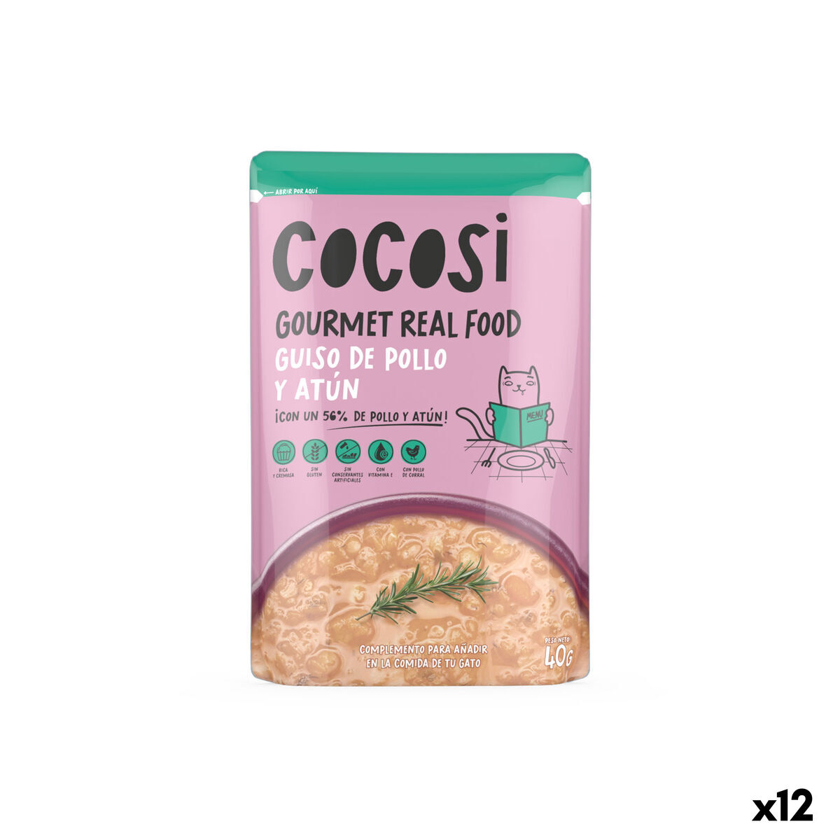 Cibo per gatti Cocosi Gourmet Real Food 40 g Tonno 12 Unità