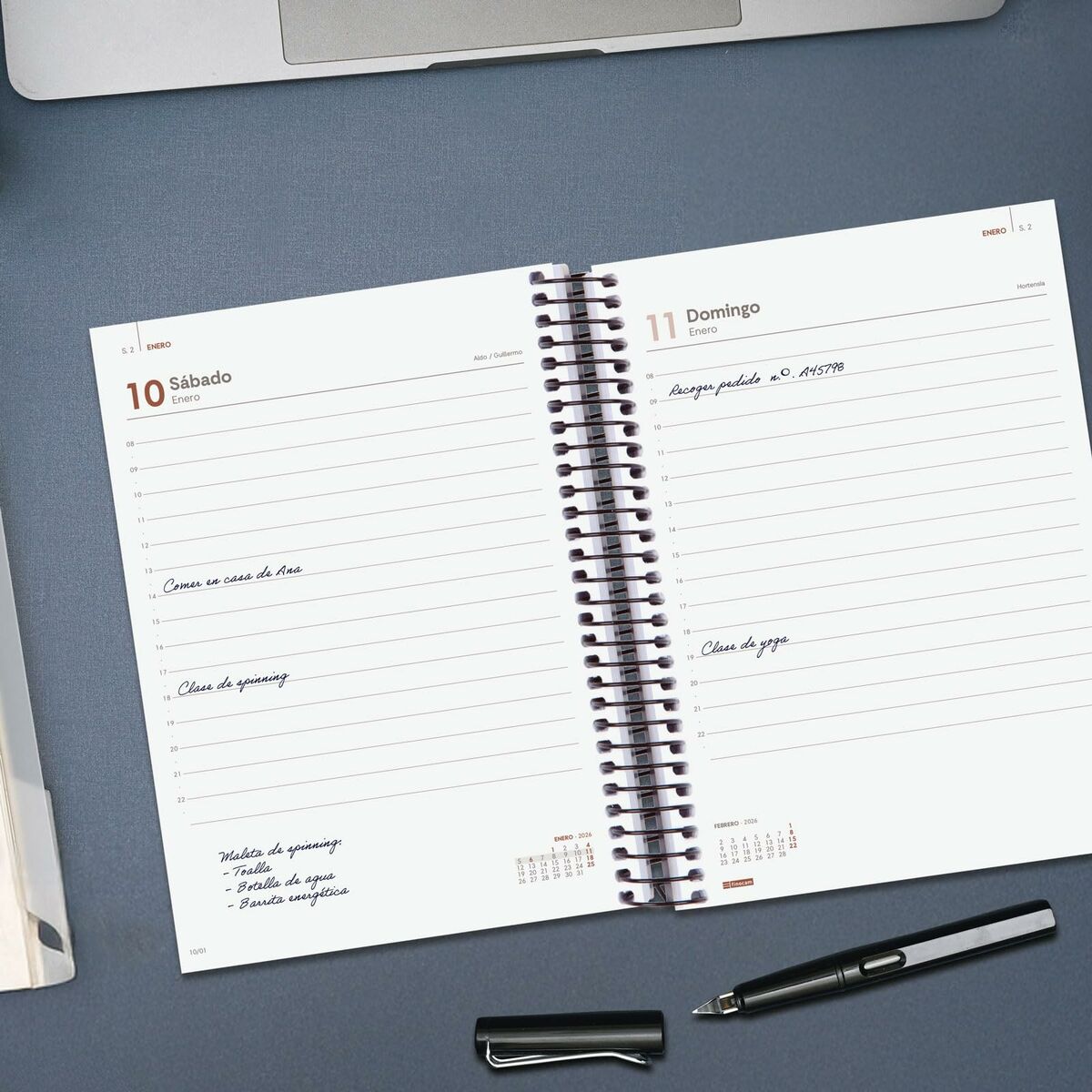 Agenda Finocam OPAQUE Nero A5 15,5 x 21,2 cm 2026 - Image 3