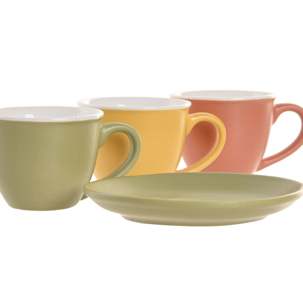 Set di 6 Tazze con Piatto Home ESPRIT Multicolore Porcellana 100 ml - Image 4
