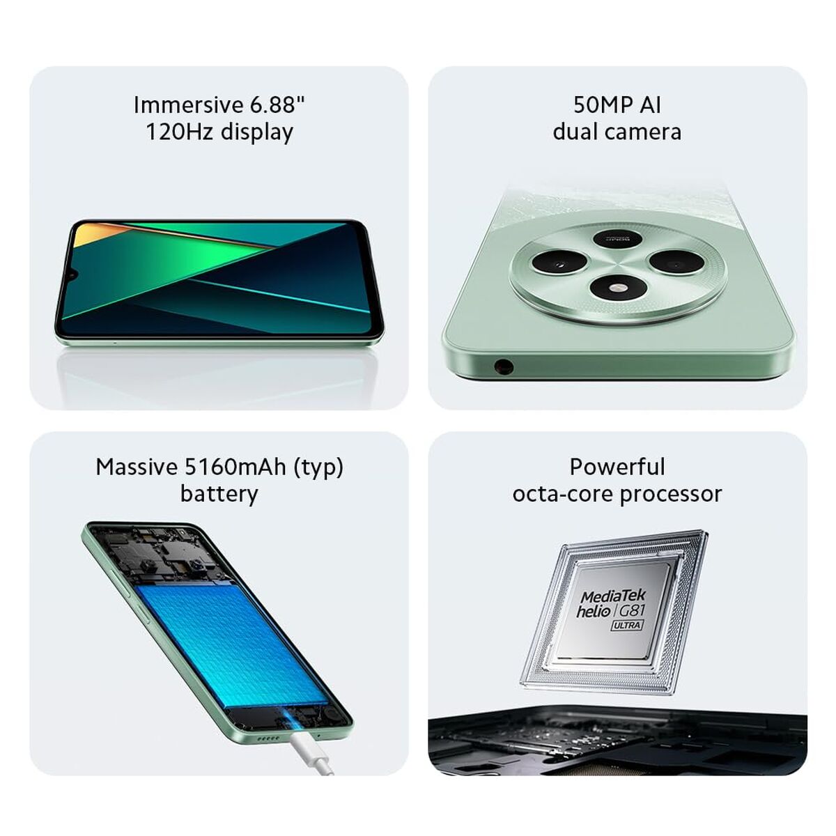 Smartphone Xiaomi 6,88" Octa Core MediaTek Helio G81 6 GB RAM 128 GB Nero - Image 5