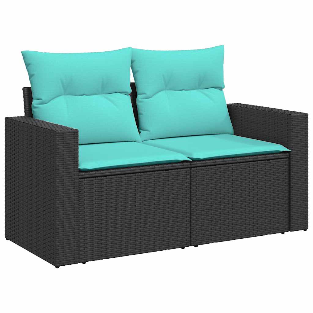vidaXL Salon de jardin avec coussins 7 pcs gris résine tressée acacia - Image 5