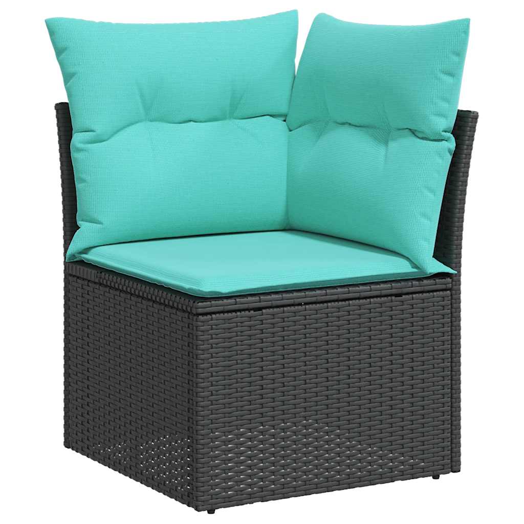 vidaXL Salon de jardin avec coussins 7 pcs gris résine tressée acacia - Image 4